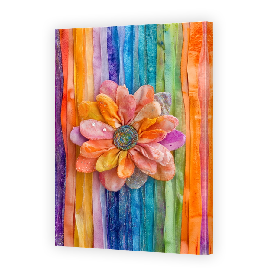 Whimsical Fabric Flower Art