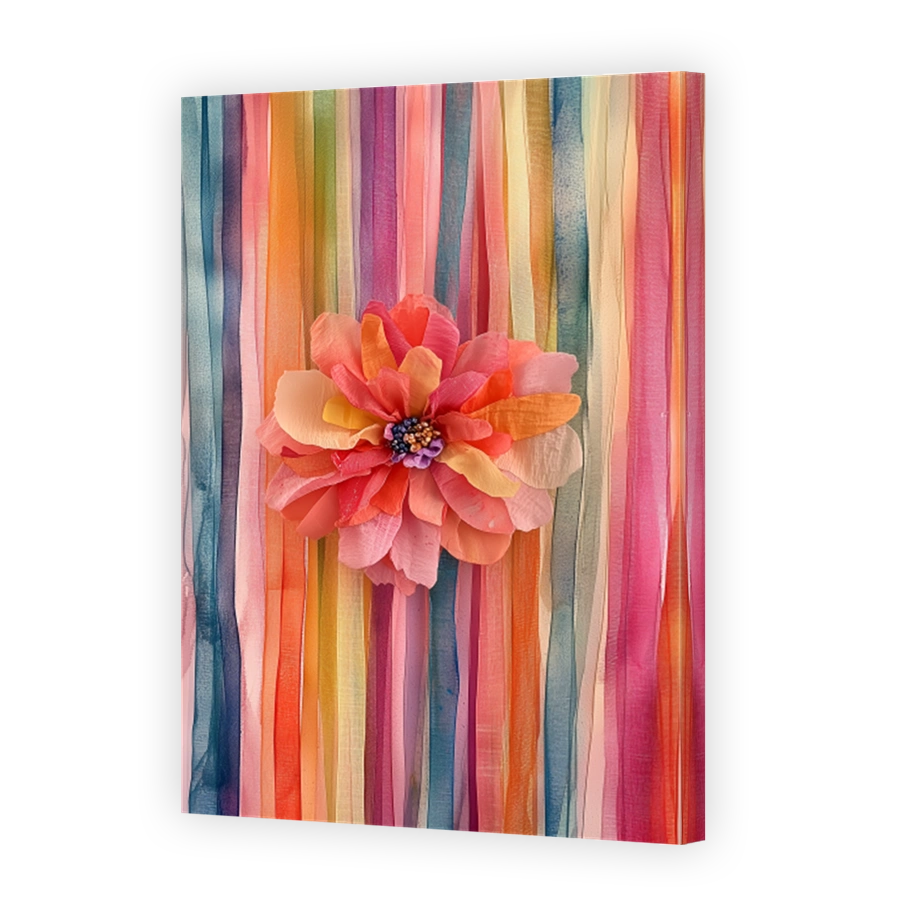 Whimsical Fabric Flower Art
