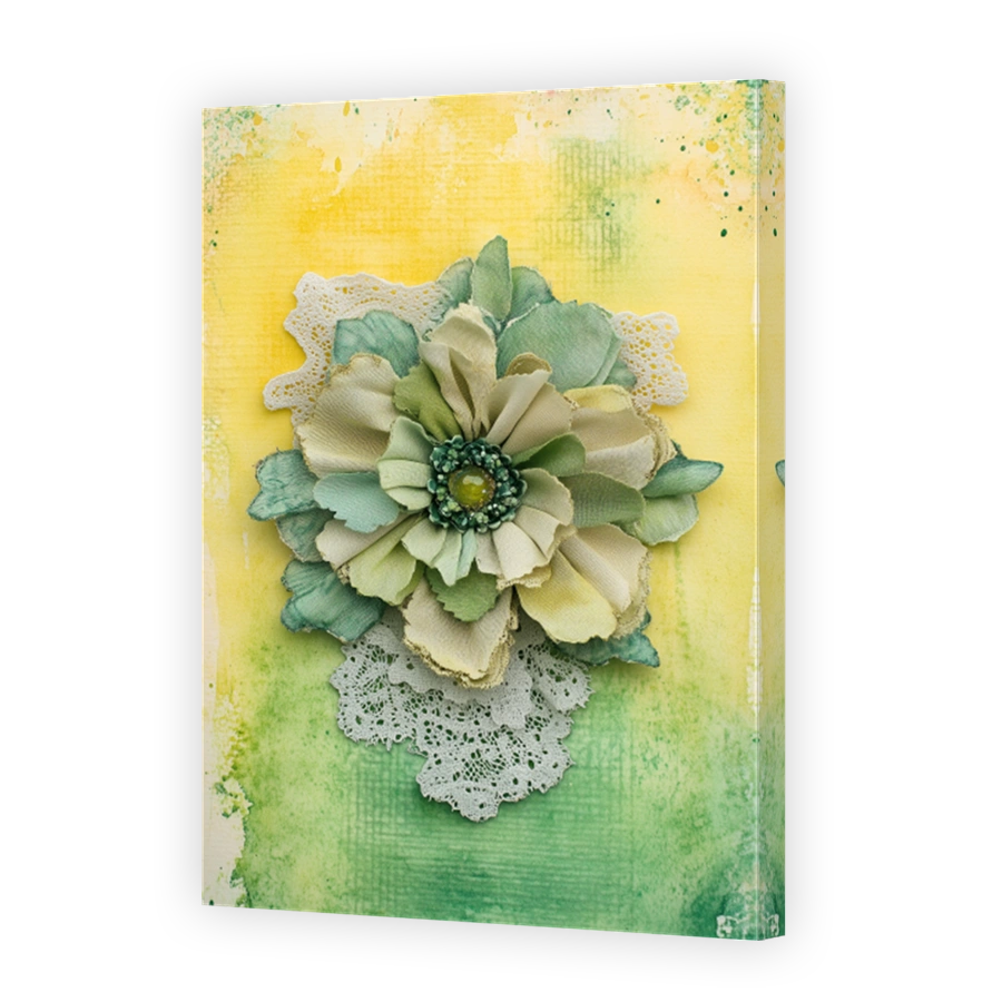 Whimsical Fabric Flower Art