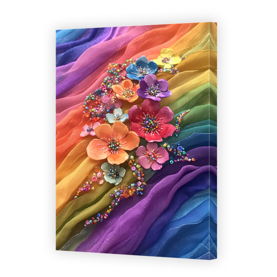 Whimsical Floral Textile Art
