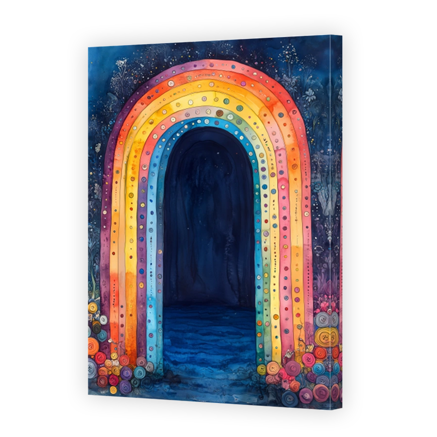 Whimsical Watercolour Rainbow Archway