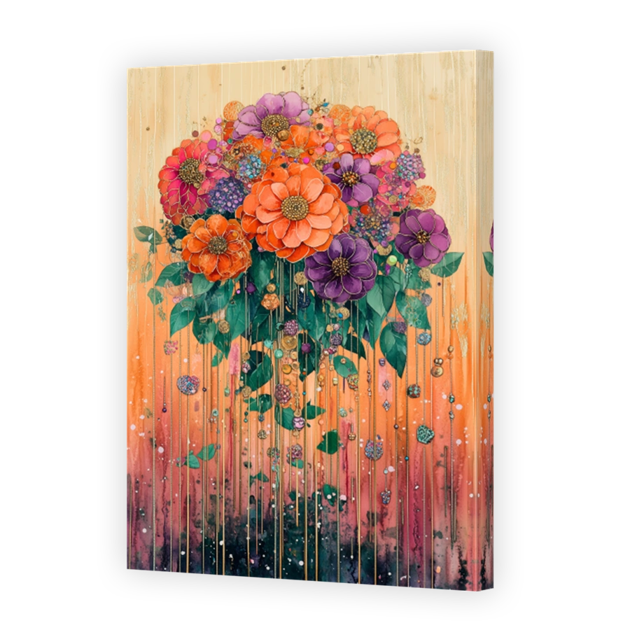 Whimsical Floral Arrangement with Ornate Details