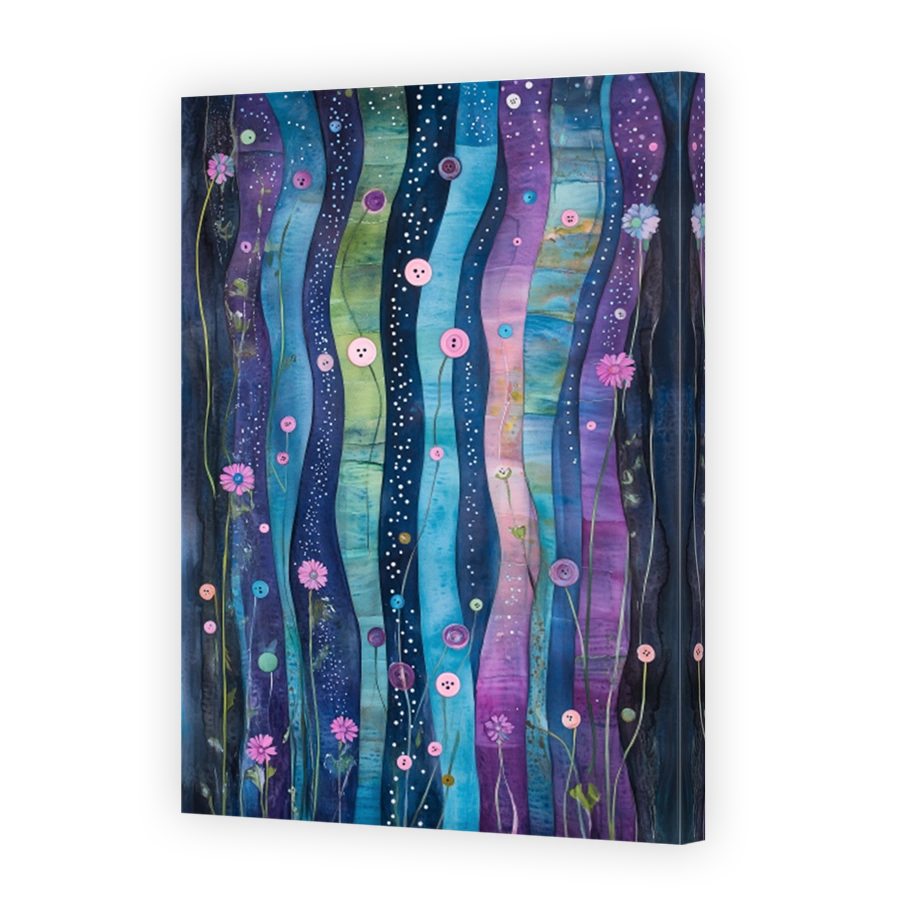 Whimsical Floral Mixed Media Art