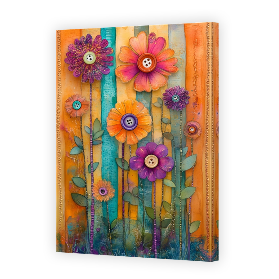 Whimsical Button Flowers