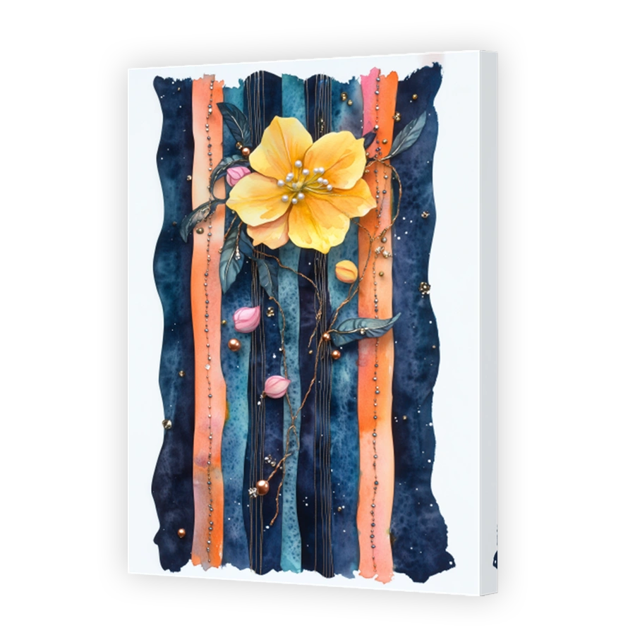 Whimsical Yellow Flower Watercolour Art