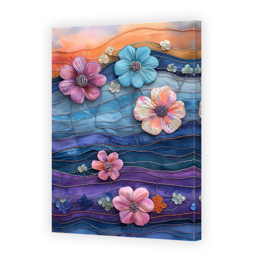 Whimsical Floral Textile Art