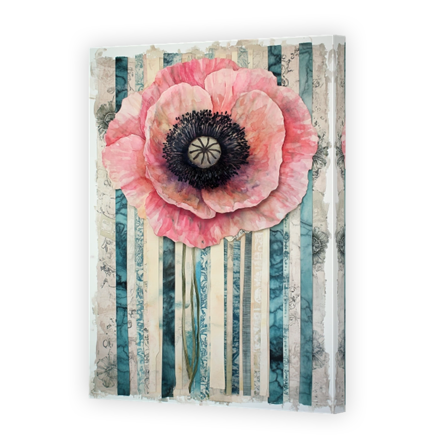 Whimsical Pink Poppy Watercolour