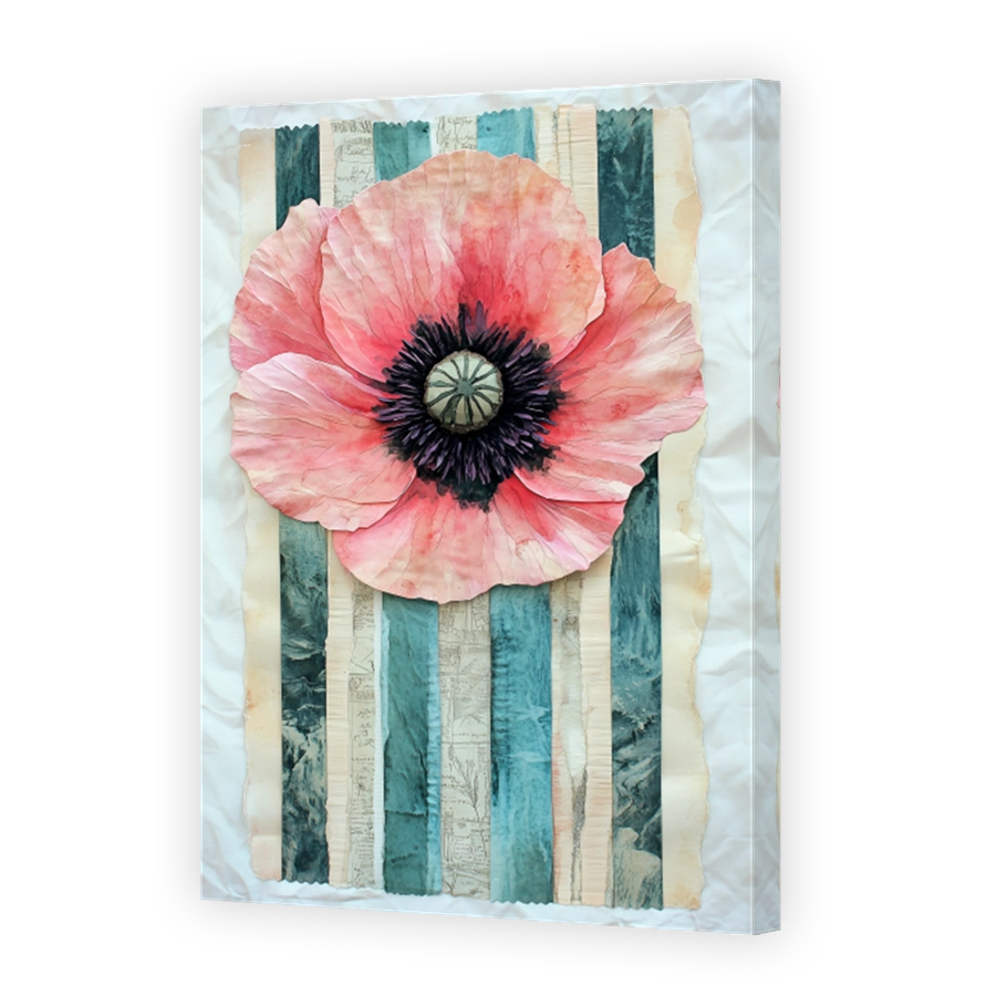 Whimsical Pink Poppy Collage