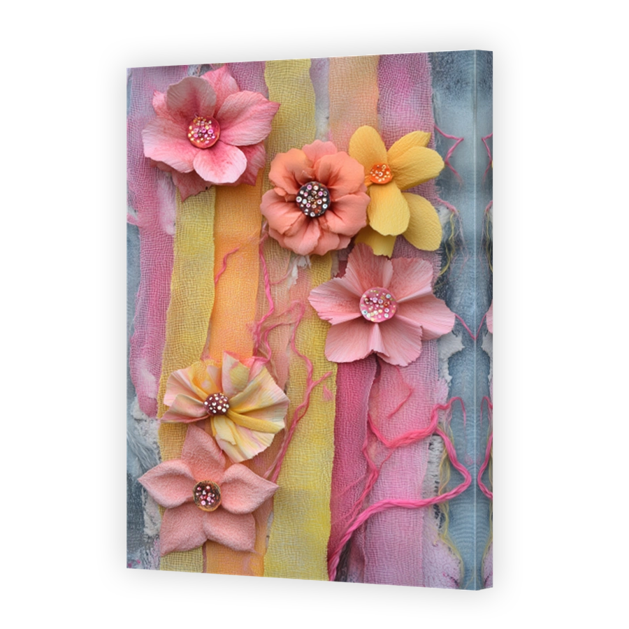 Whimsical Mixed Media Floral Arrangement