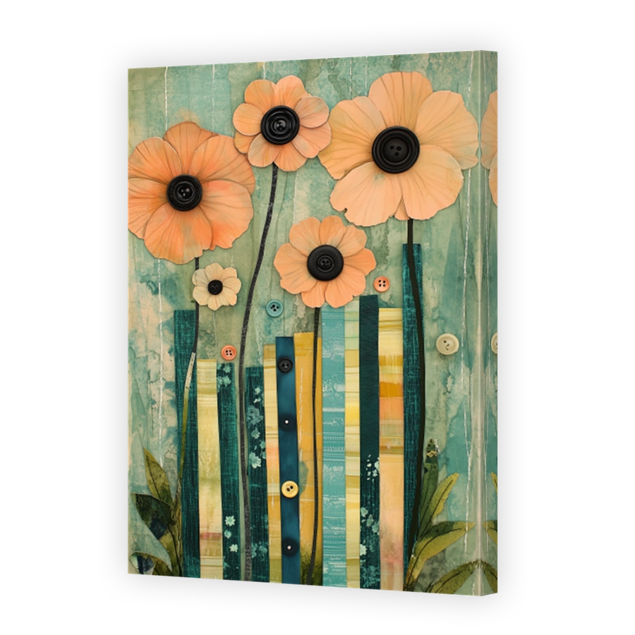 Whimsical Floral Mixed Media Art