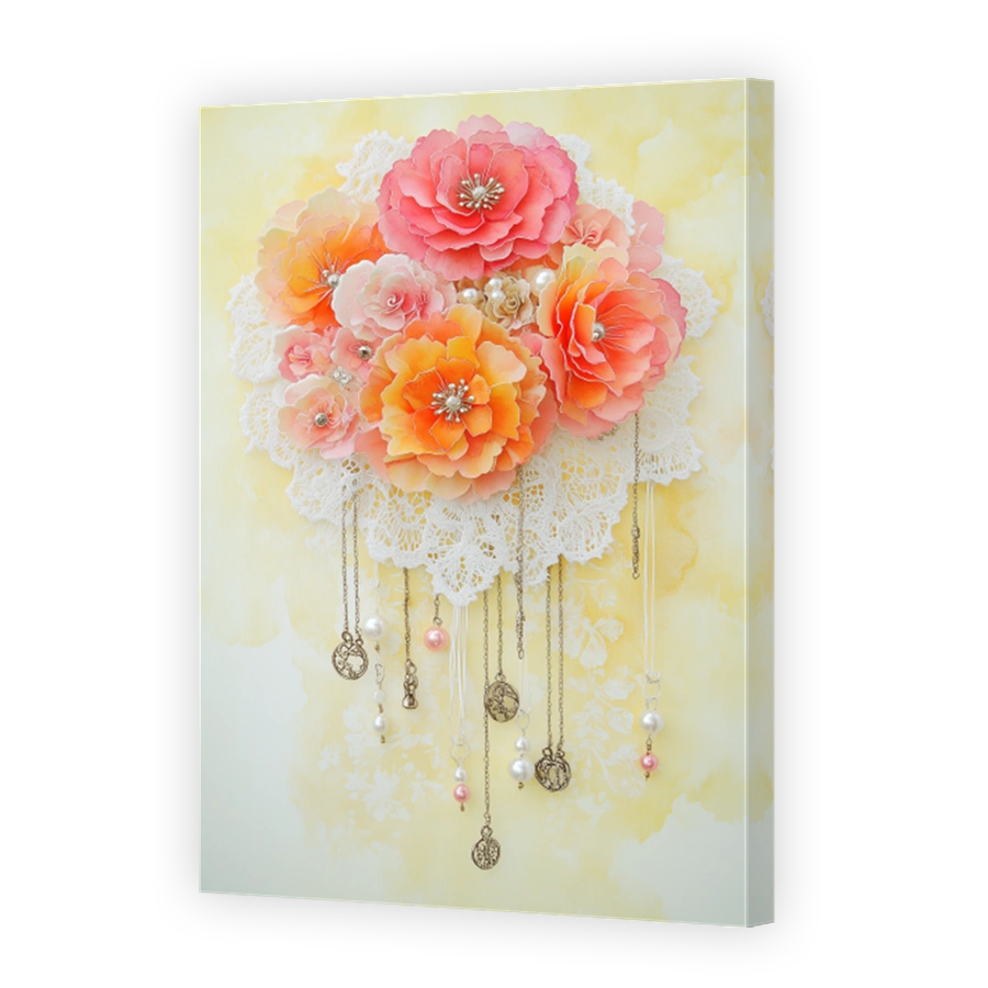 Whimsical Floral Arrangement with Dangling Charms