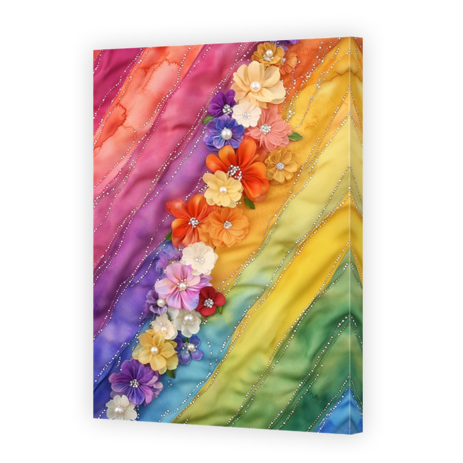 Whimsical Floral Fabric Art