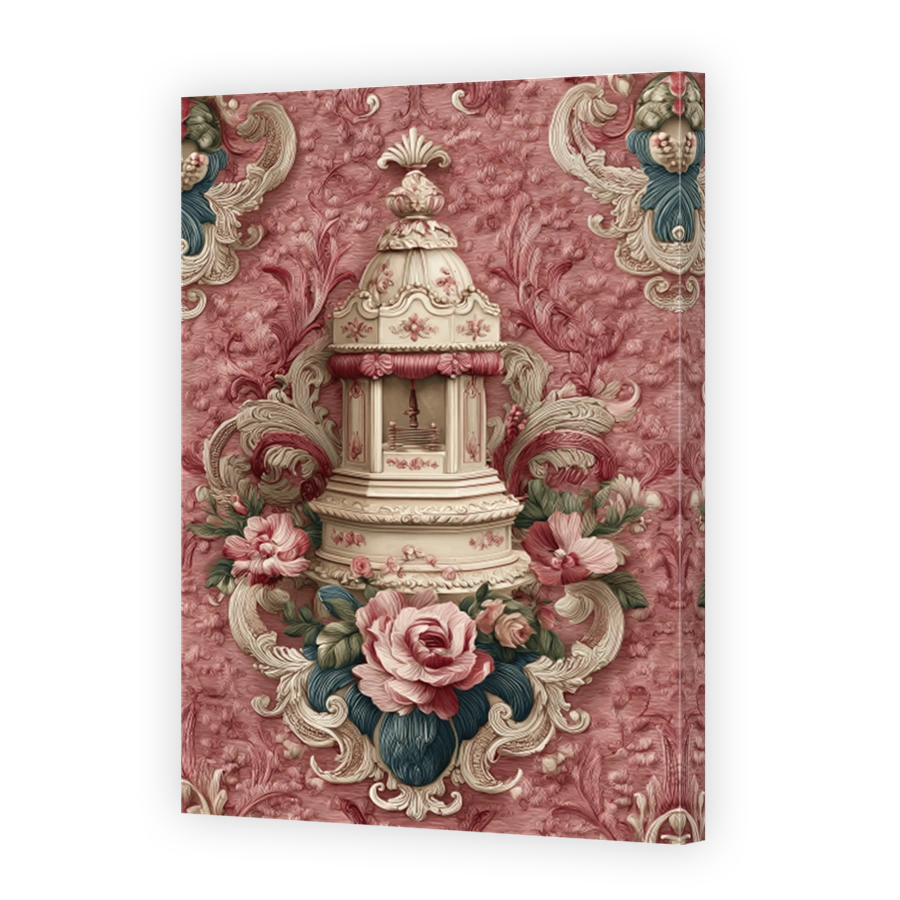 Ornate Music Box with Floral Decoupage