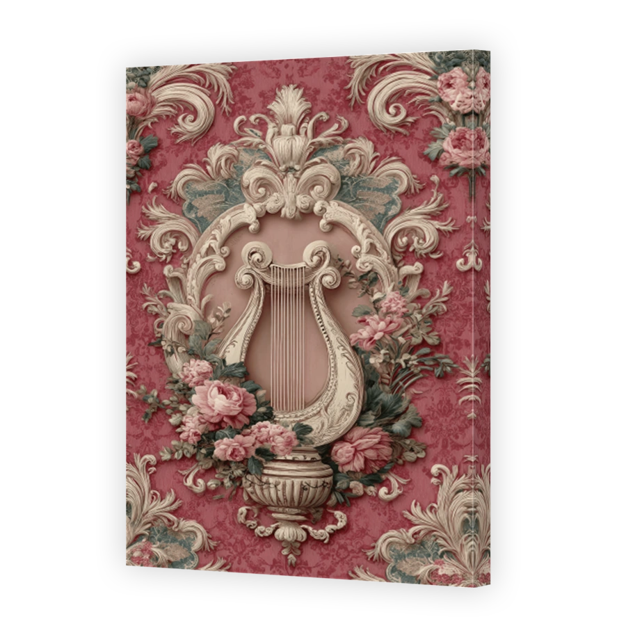 Elegant Lyre and Floral Design