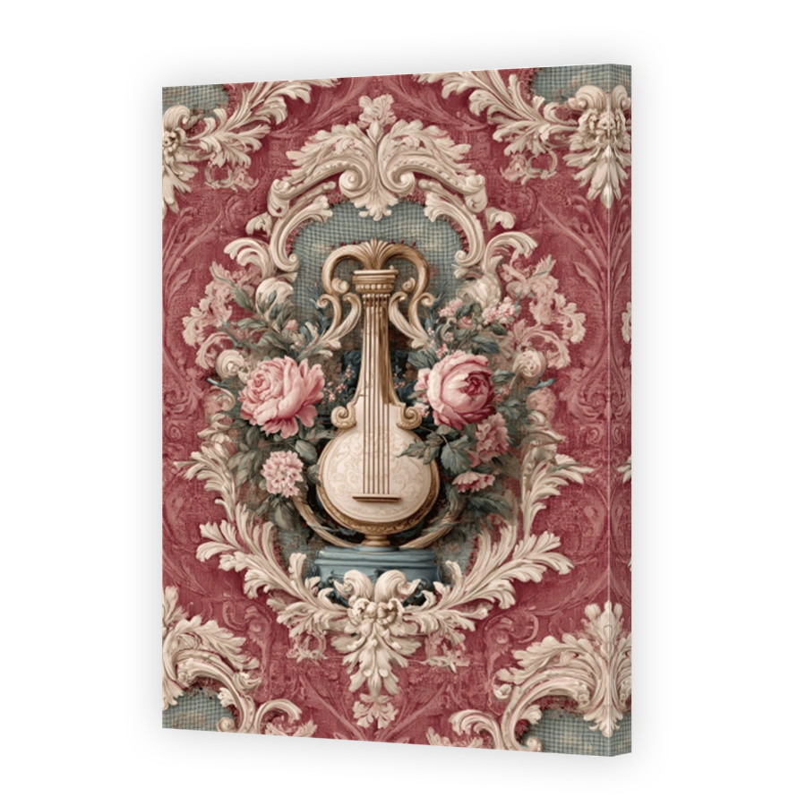 Elegant Lyre and Floral Design