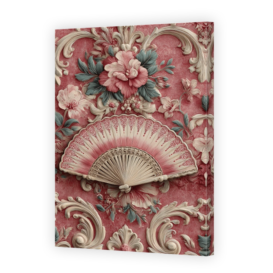 Embossed Fan and Floral Art