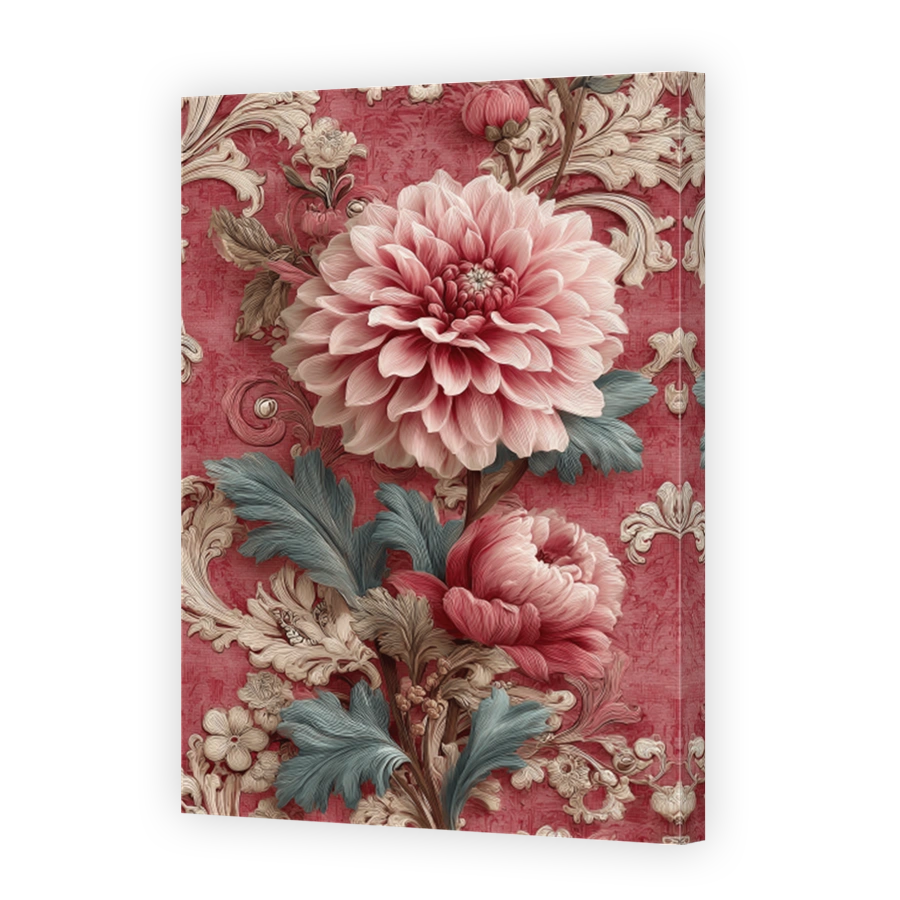 Elegant Floral Damask Wall Art
