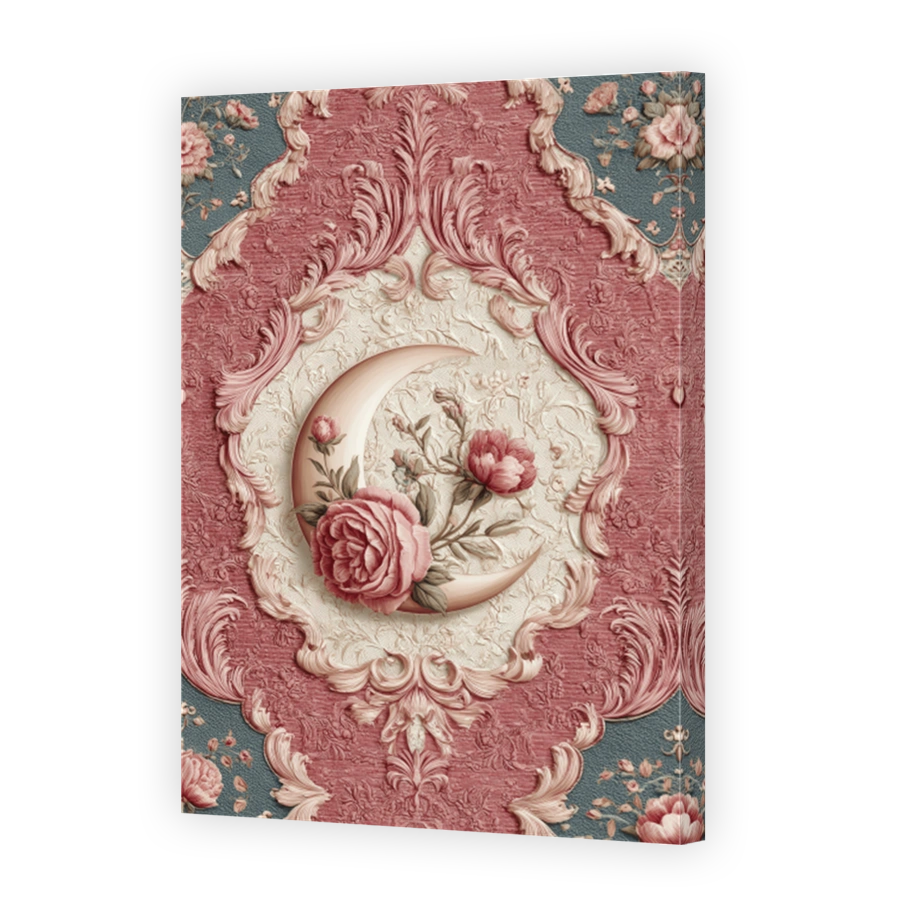 Enchanting Crescent Moon and Roses Art