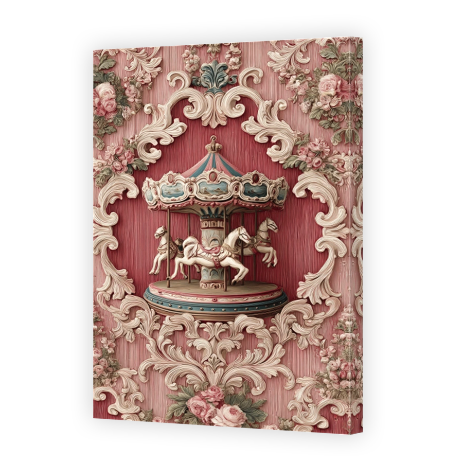 Whimsical Carousel Decoupage Paper Art