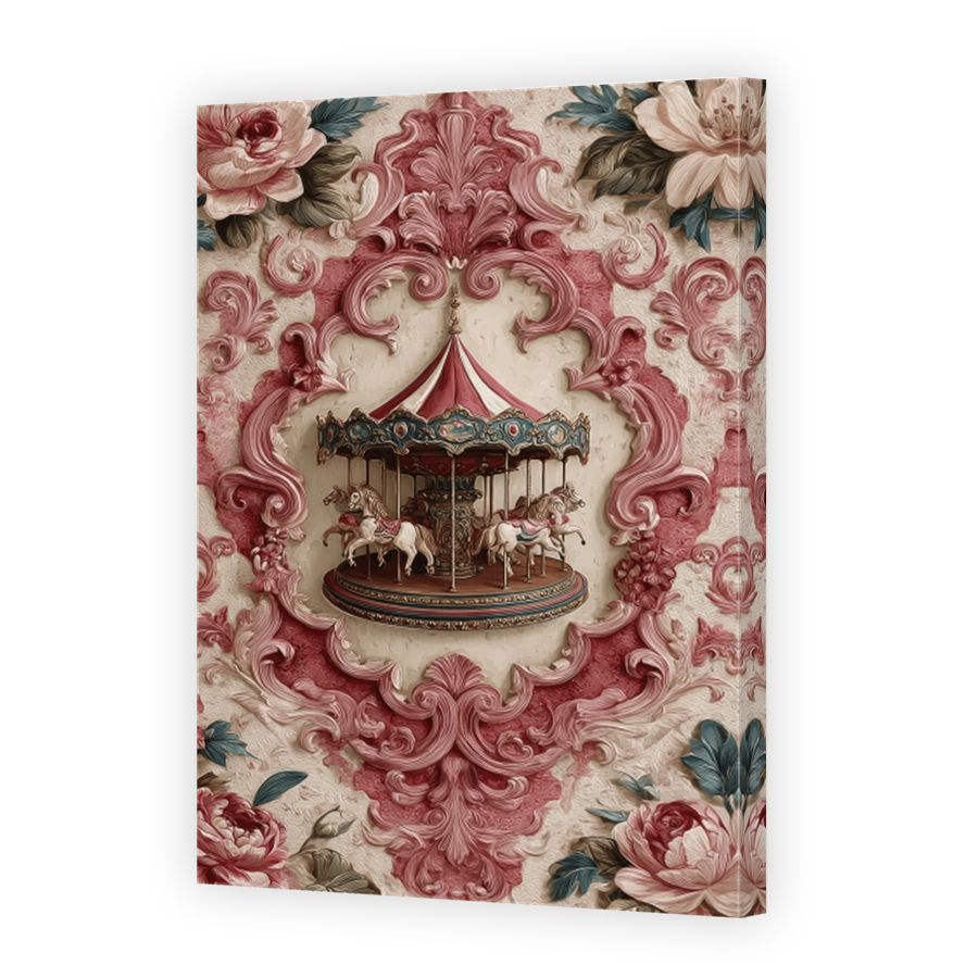 Whimsical Carousel Decoupage Paper Art