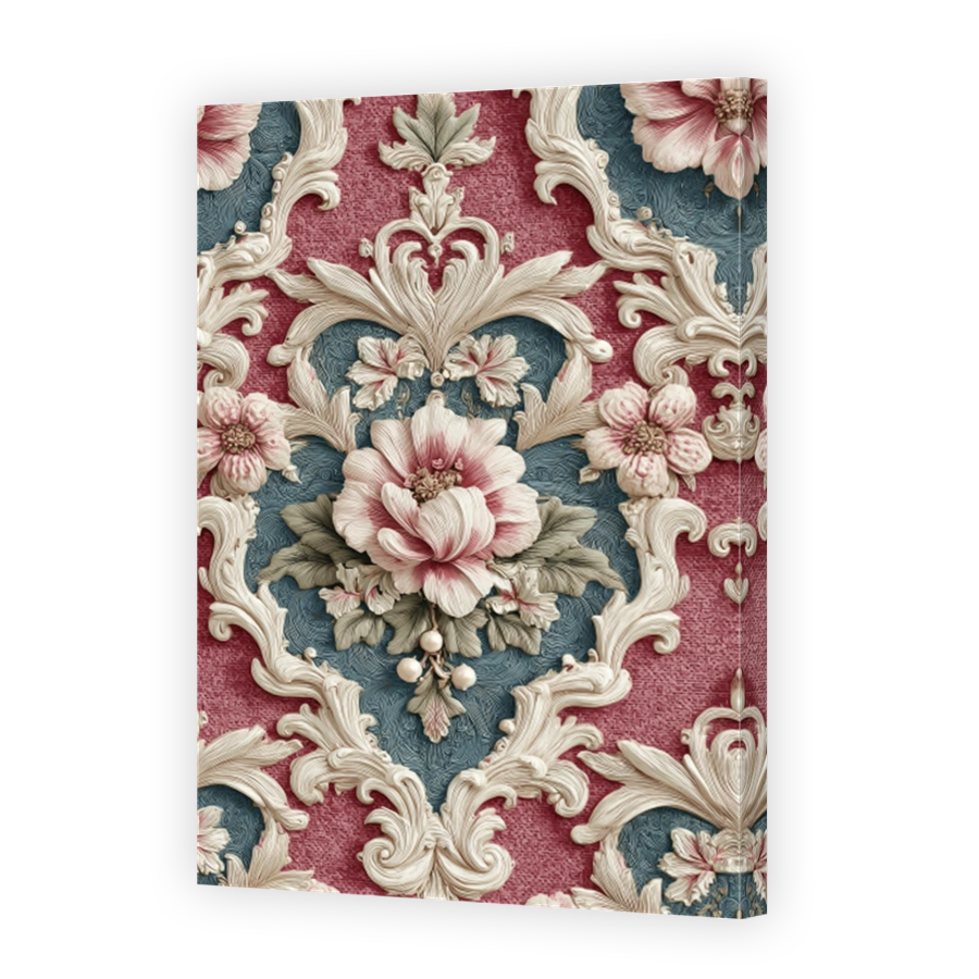 Elegant Damask Floral Textured Wallpaper