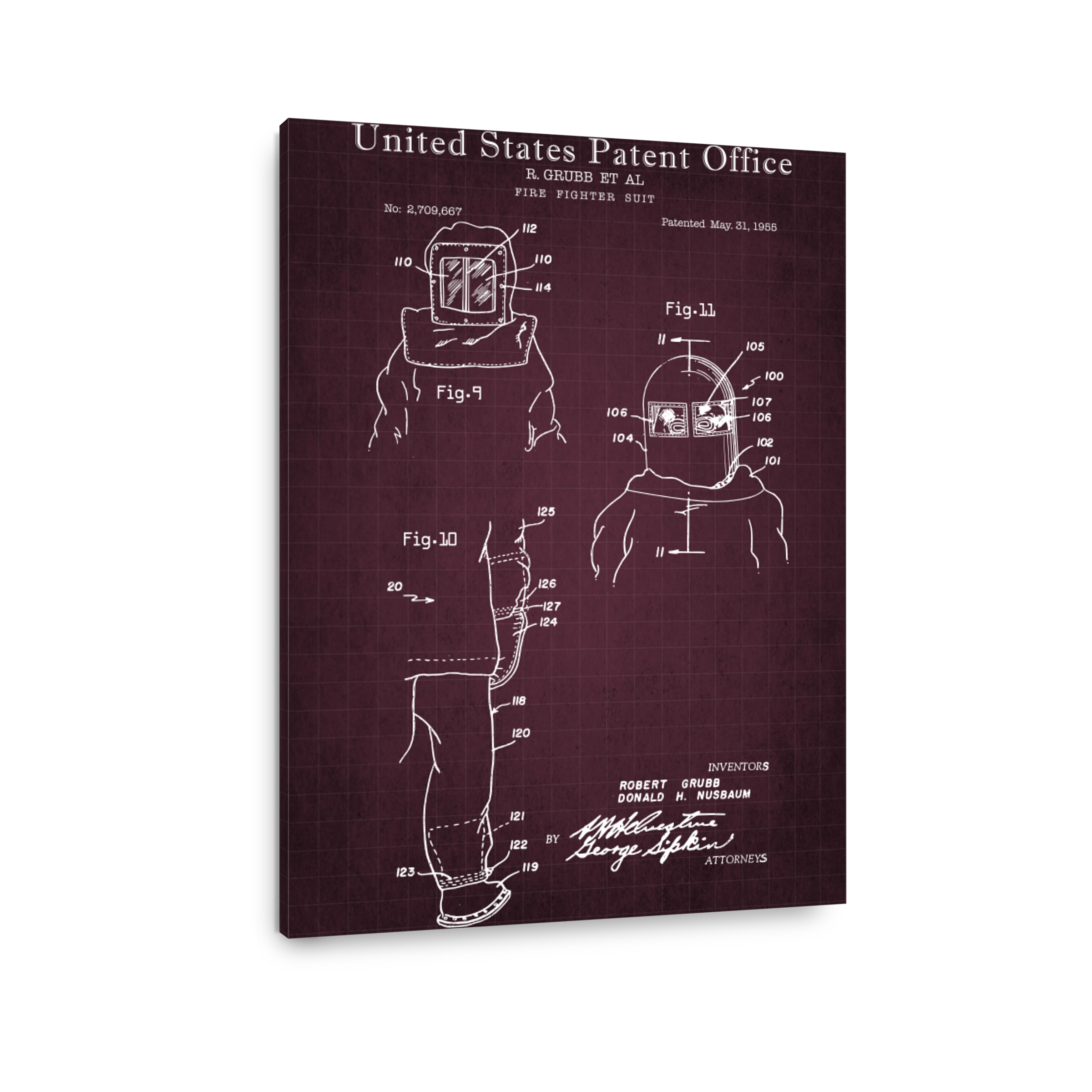 Firefighter Suit Patent Blueprint Art