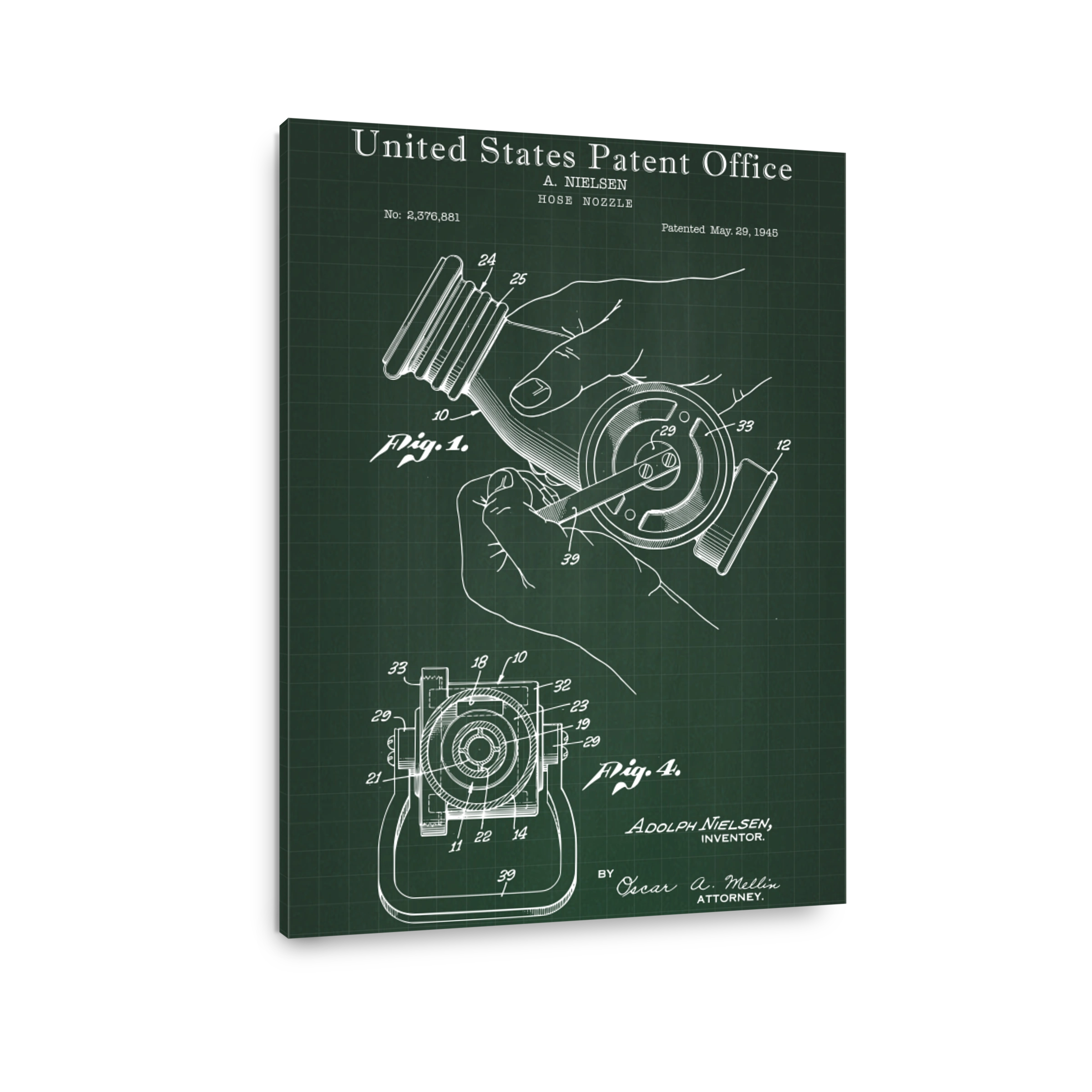 Vintage Hose Nozzle Patent Drawing