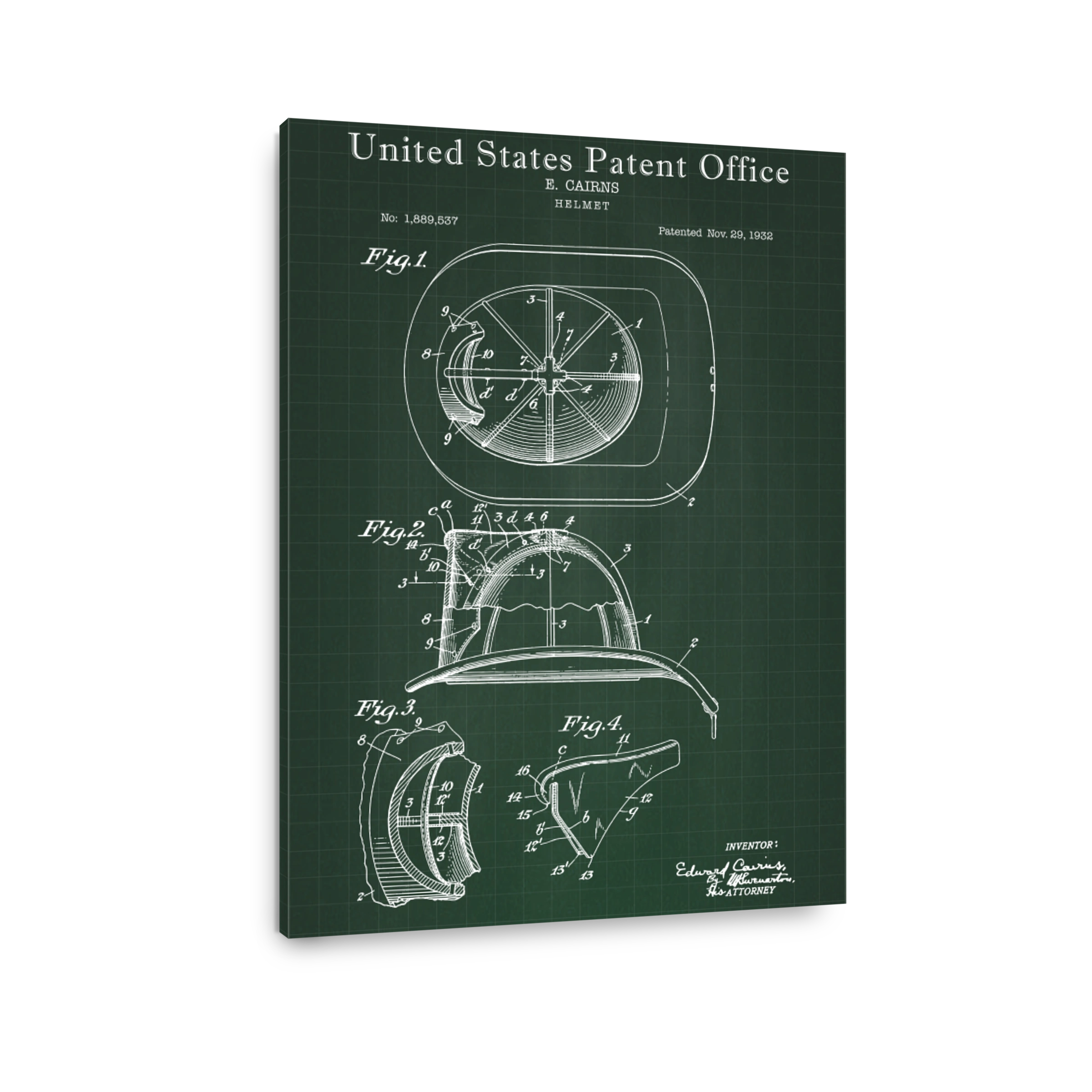 Firefighter Helmet Patent Blueprint