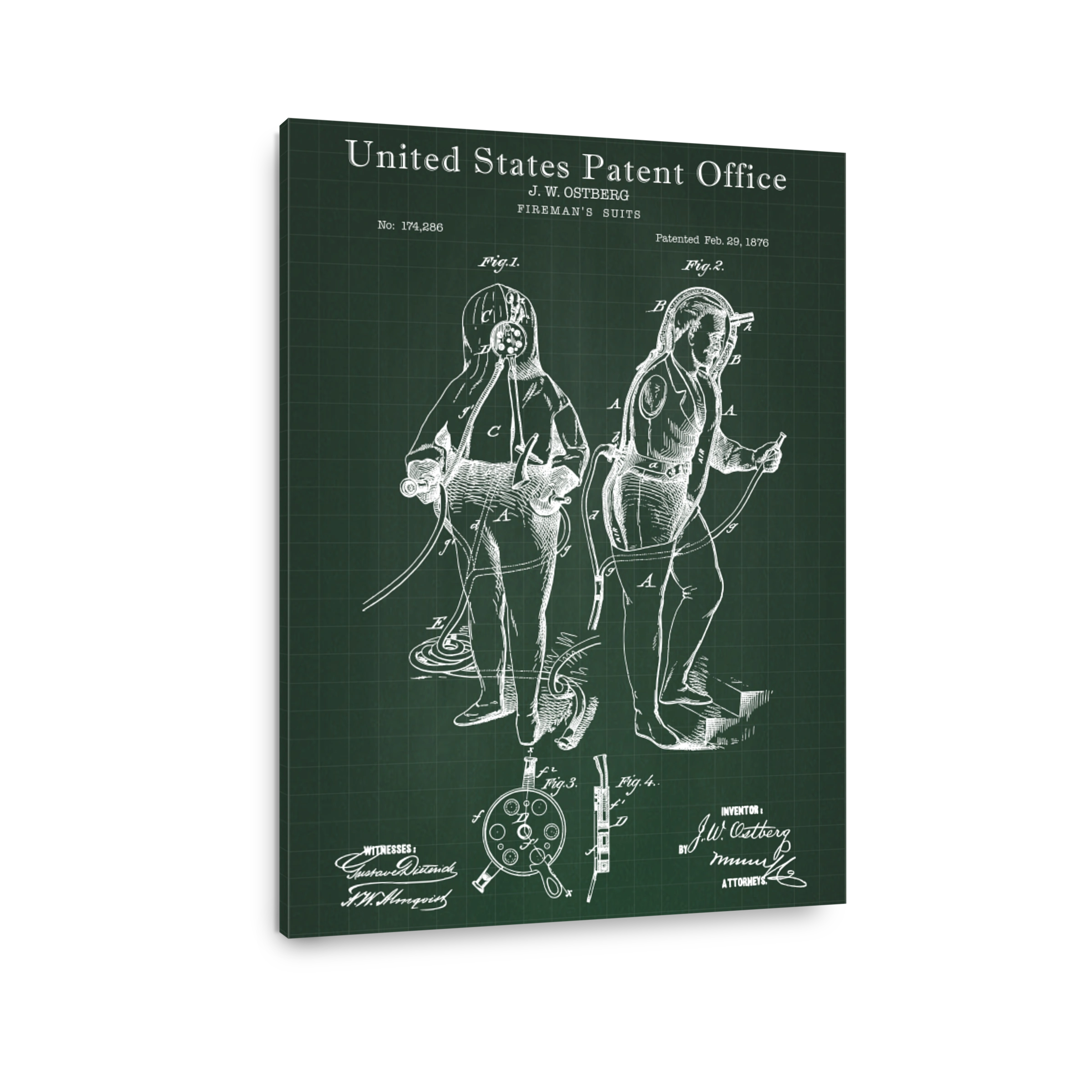 Vintage Fireman's Suit Patent Art