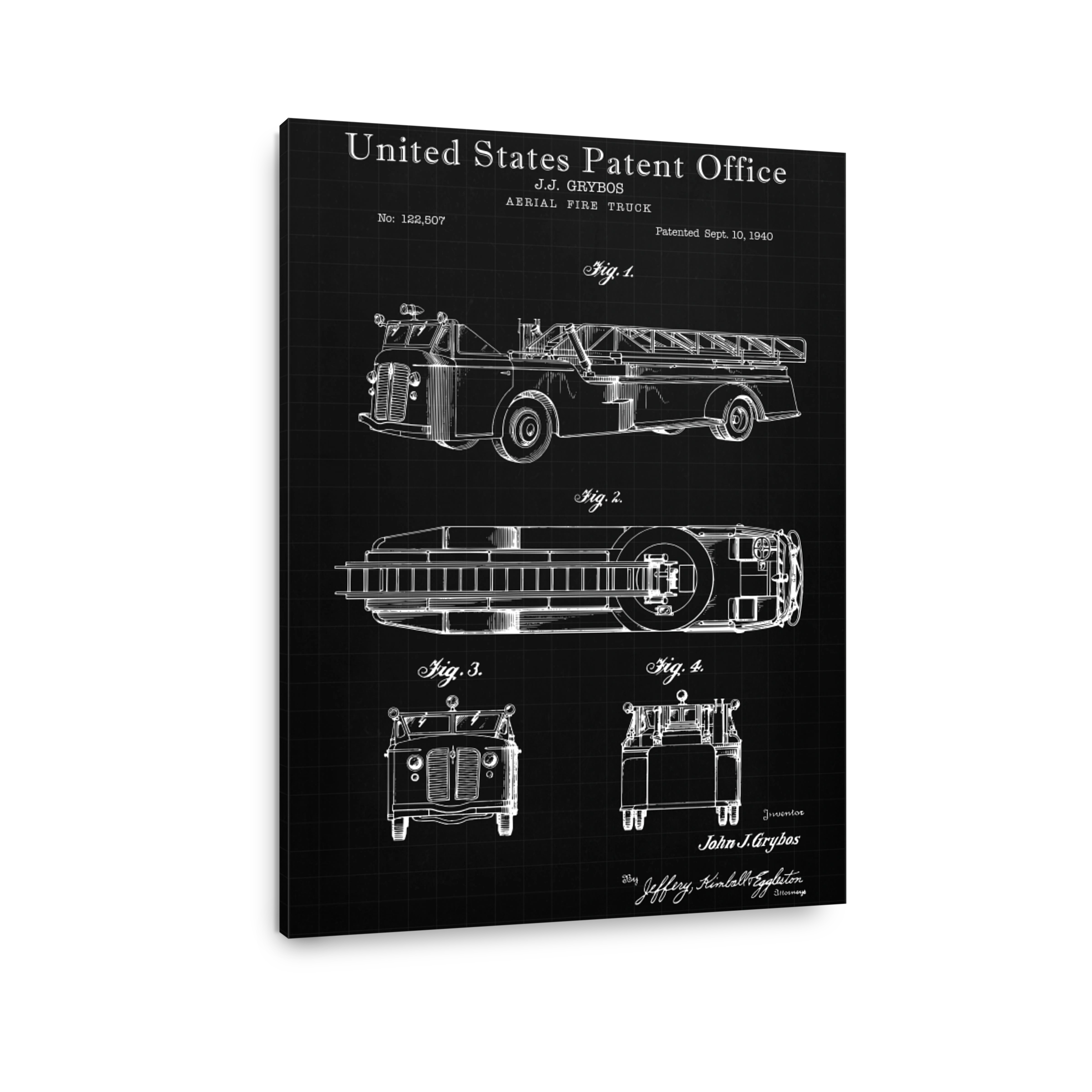 Fire Truck Patent Blueprint