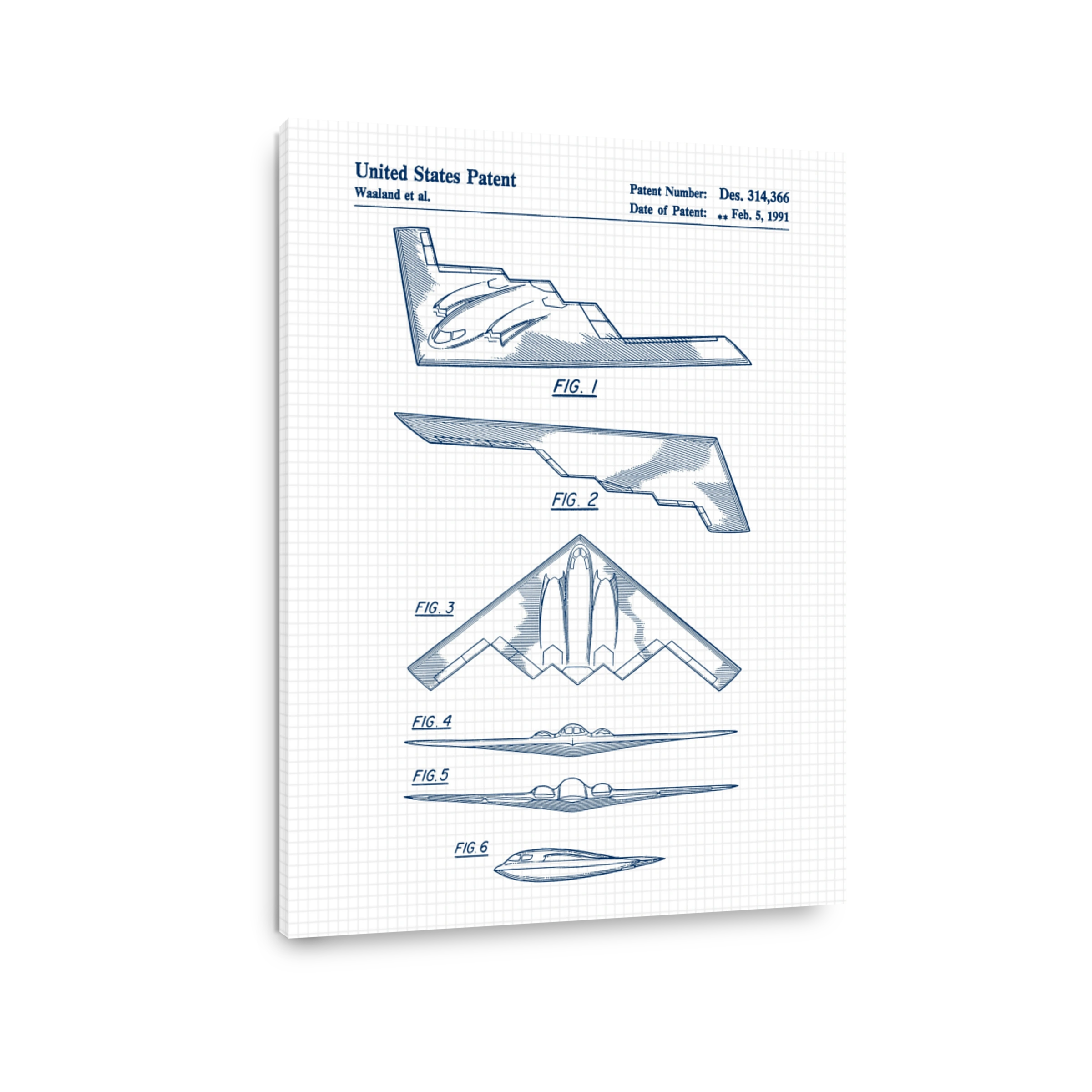 Stealth Bomber Blueprint Art