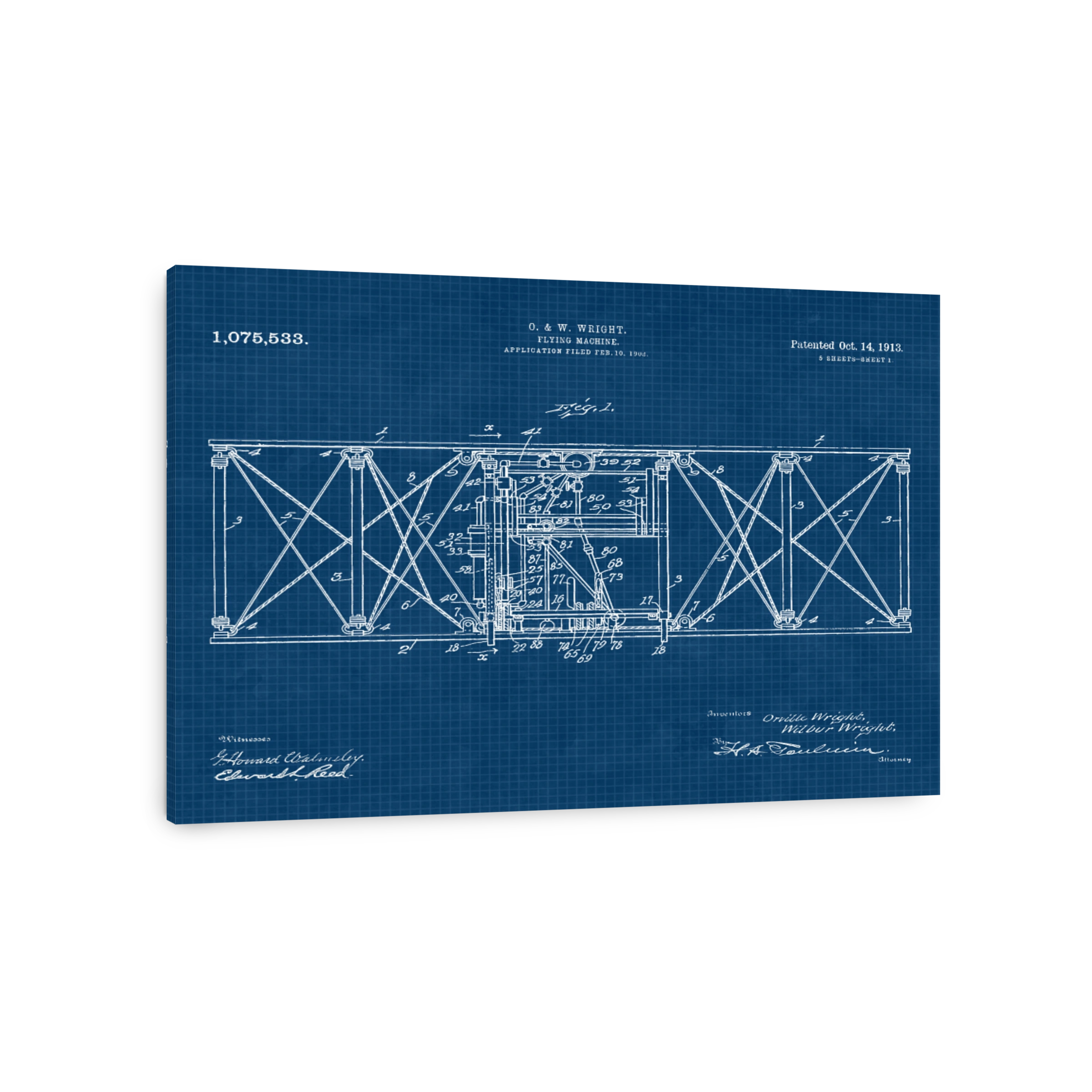 Wright Flyer Blueprint Patent Art