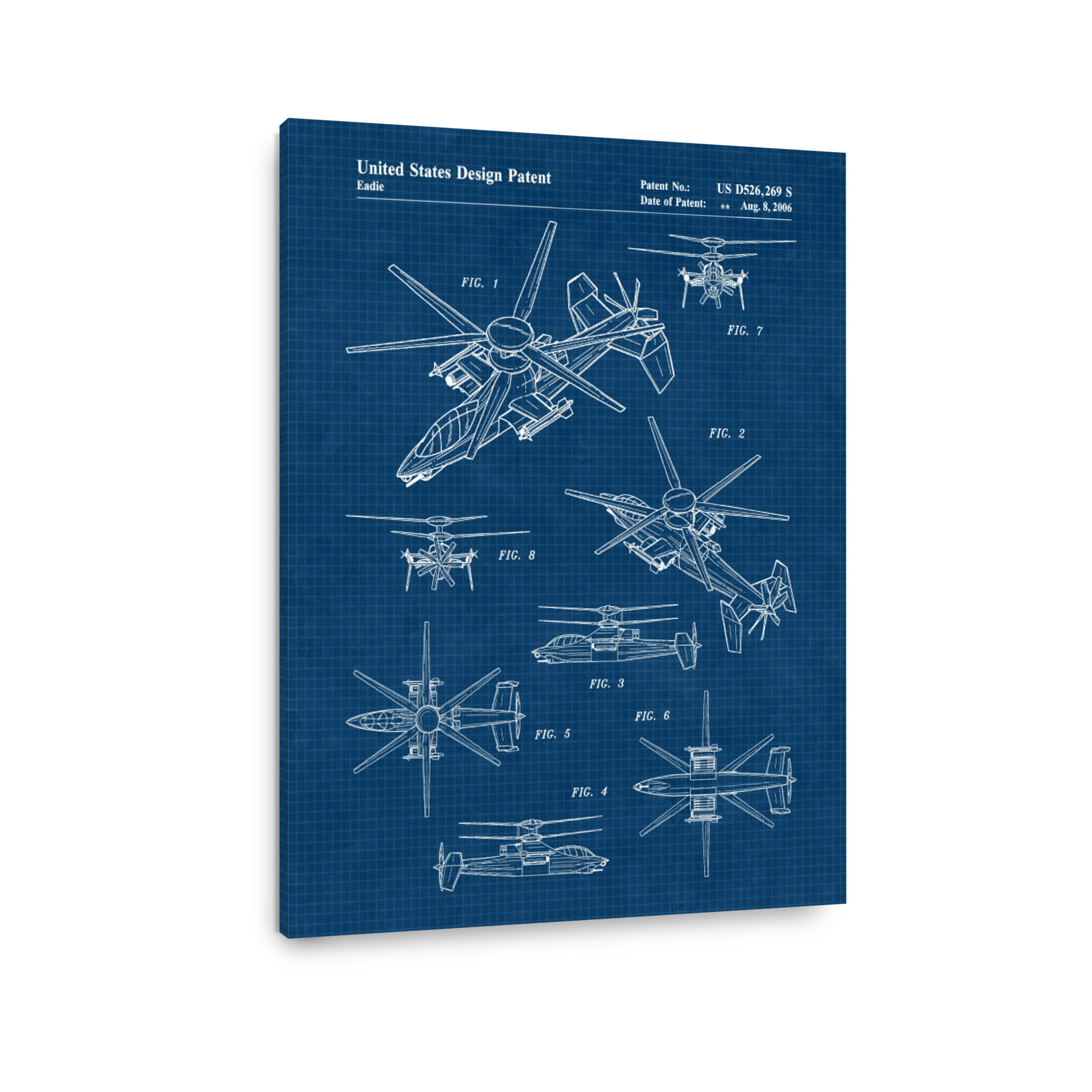 Vintage Helicopter Design Patent Art