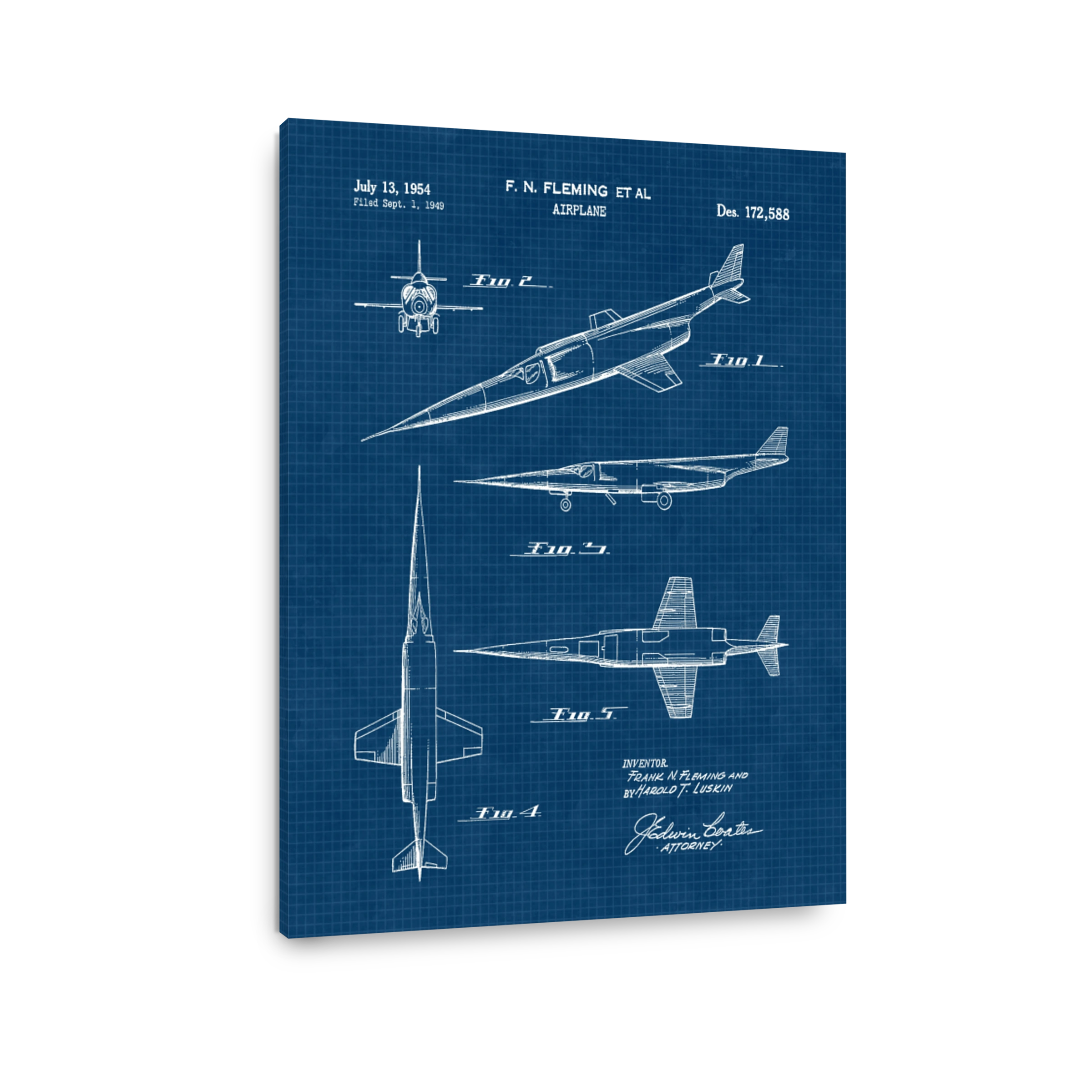 Airplane Blueprint Patent Art