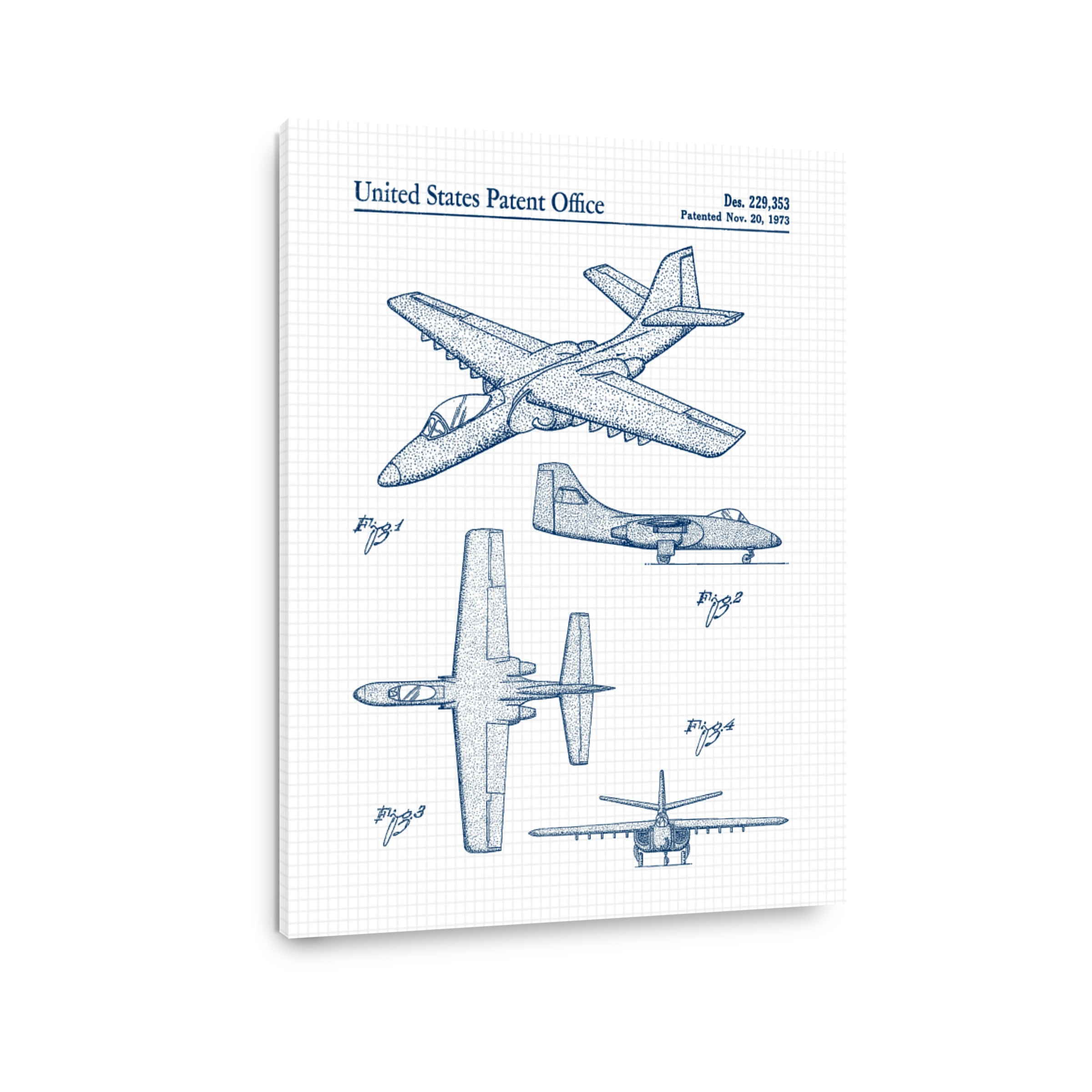 United States Patent Office Aeroplane Blueprint