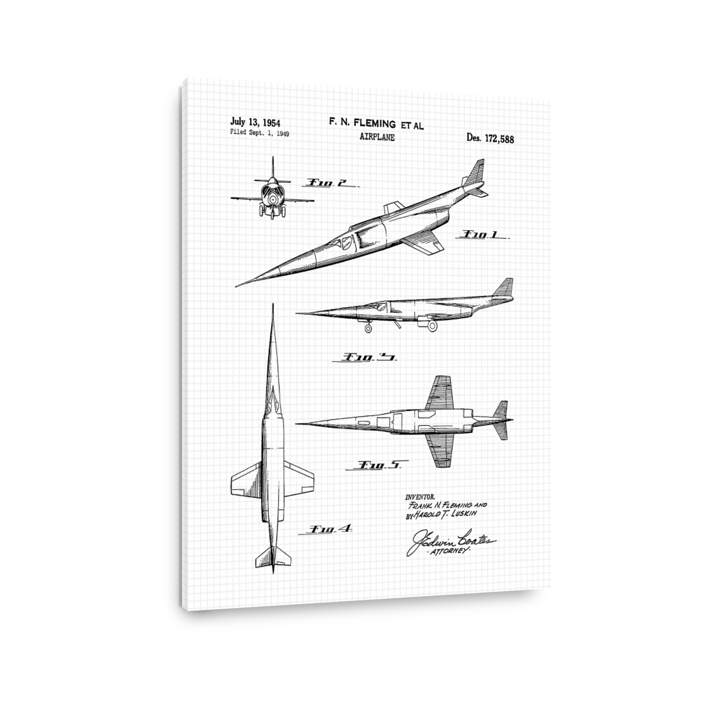 Airplane Patent Blueprint Design