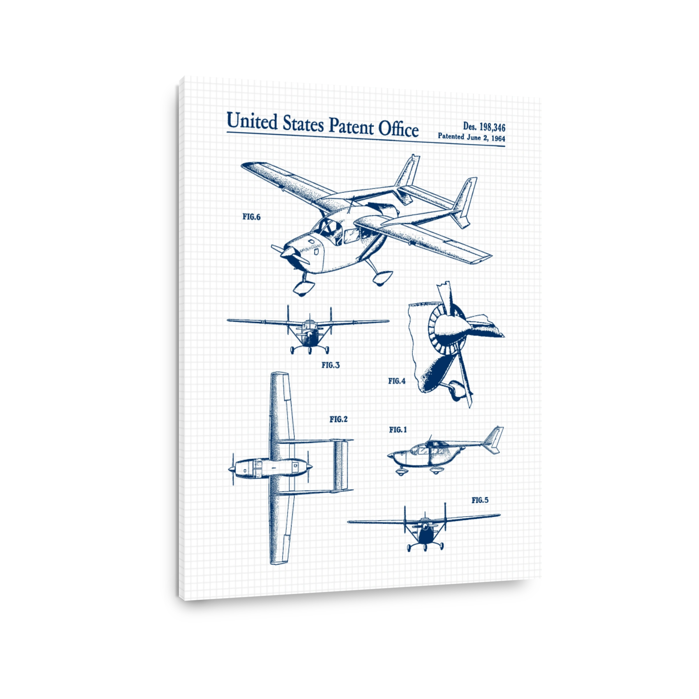 Vintage Aeroplane Patent Blueprint
