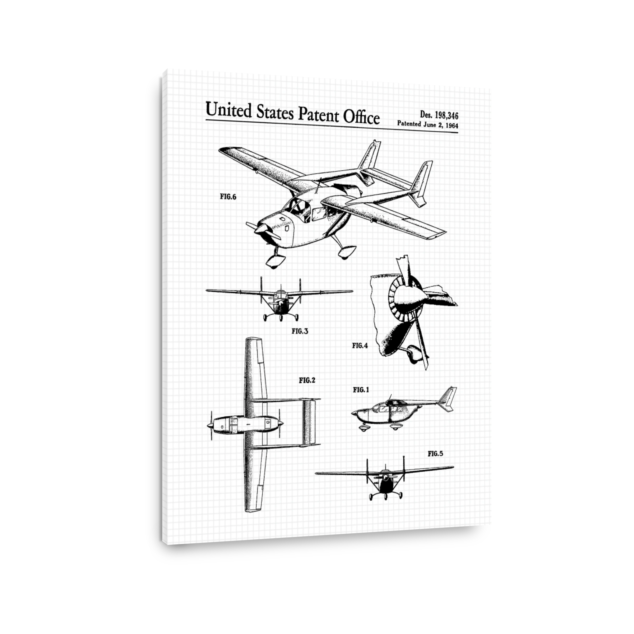United States Patent Office Aeroplane Blueprint