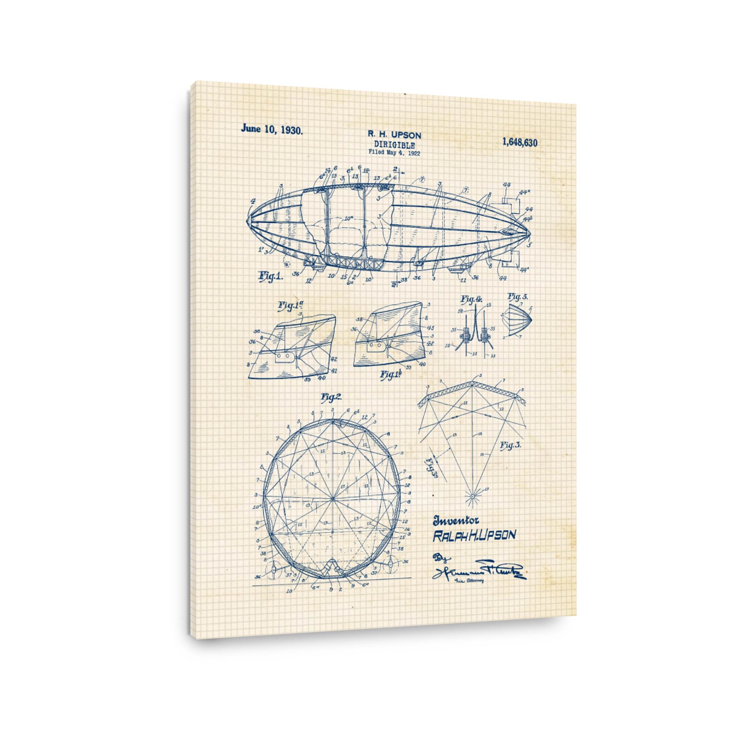 Dirigible Blueprint by R. H. Upson