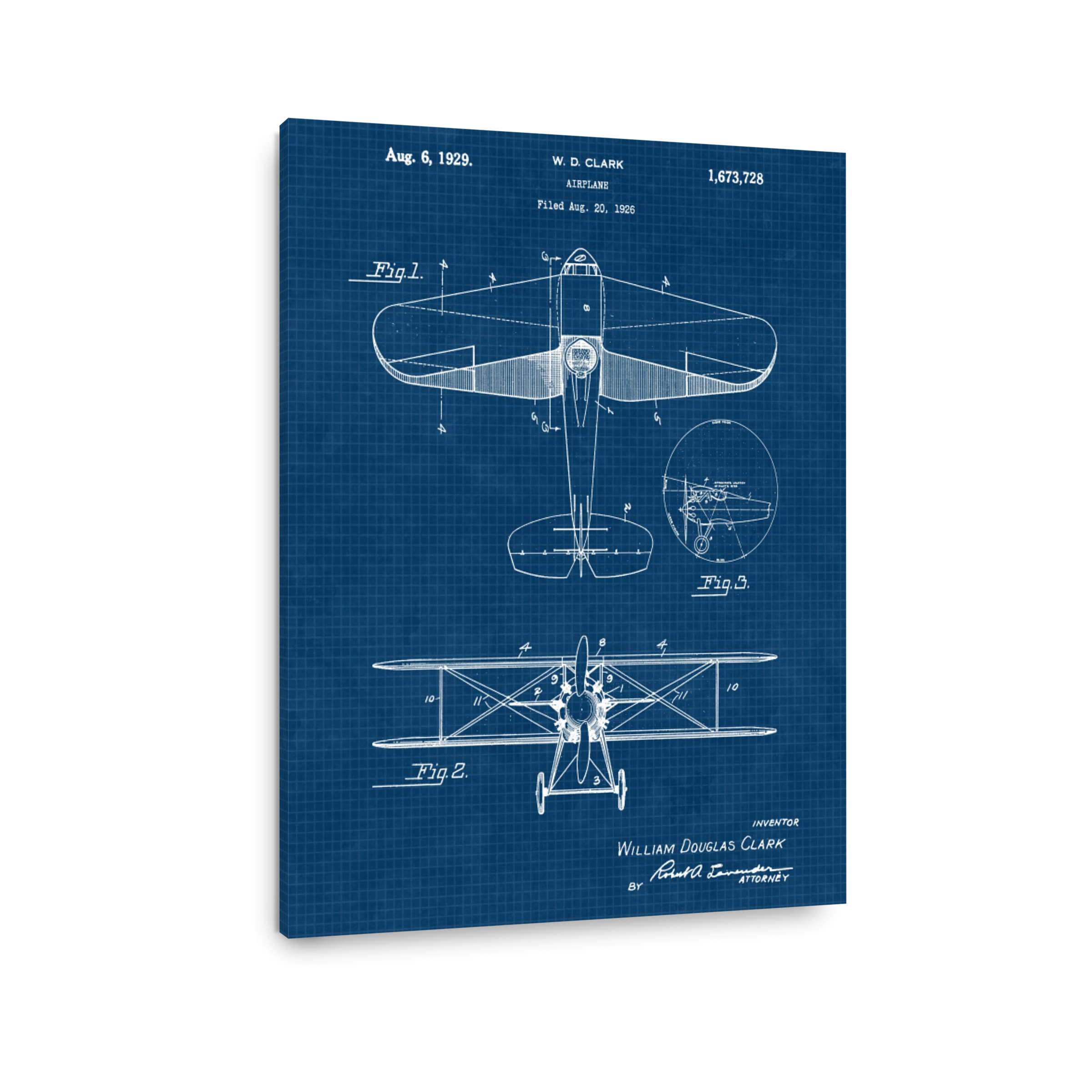 Vintage Airplane Blueprint