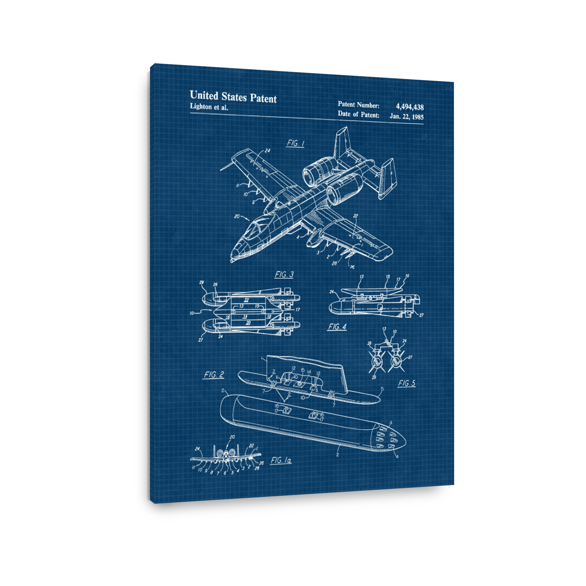 A-10 Thunderbolt II Aircraft Patent Blueprint