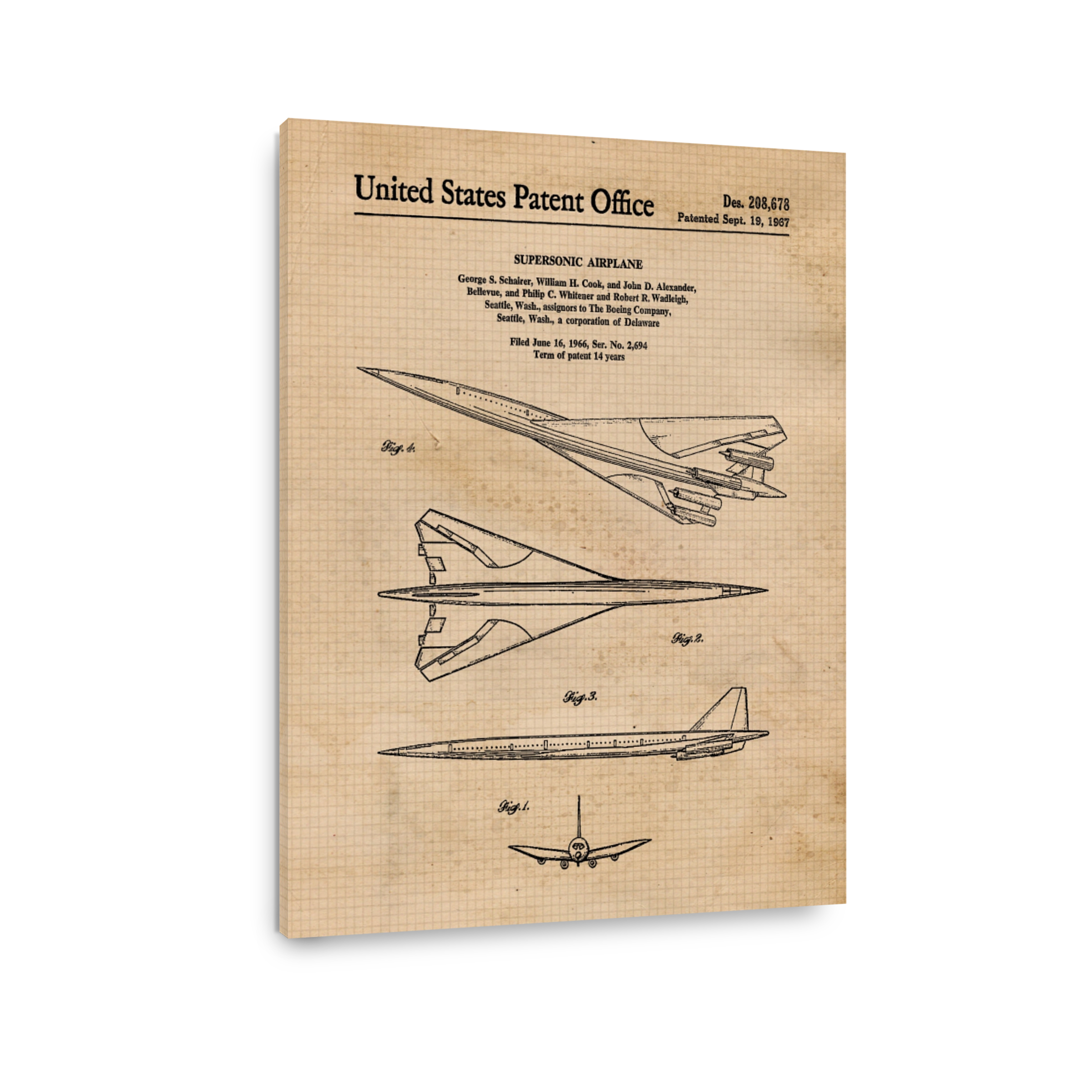 Supersonic Airplane Patent Blueprint