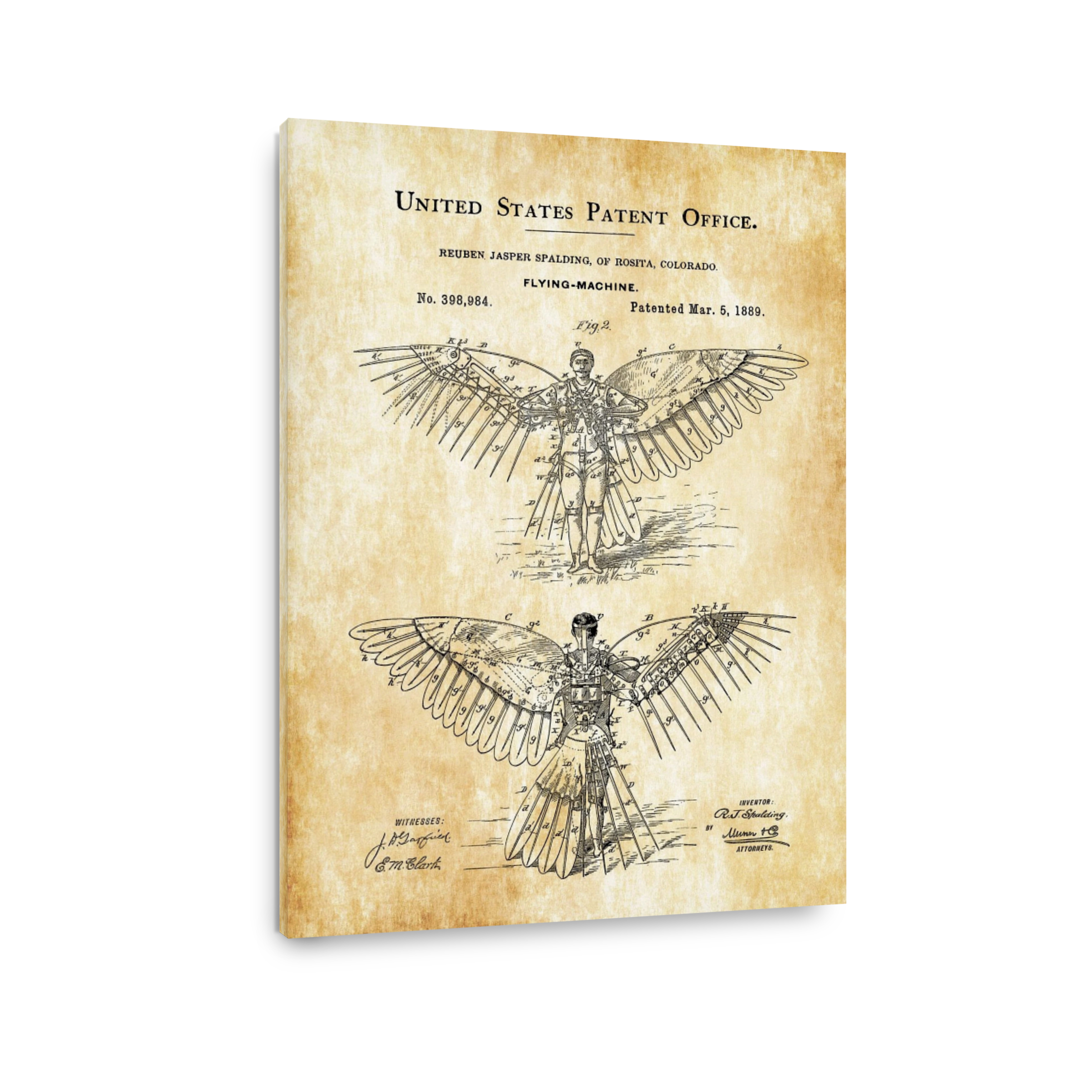 Vintage Flying Machine Patent Art