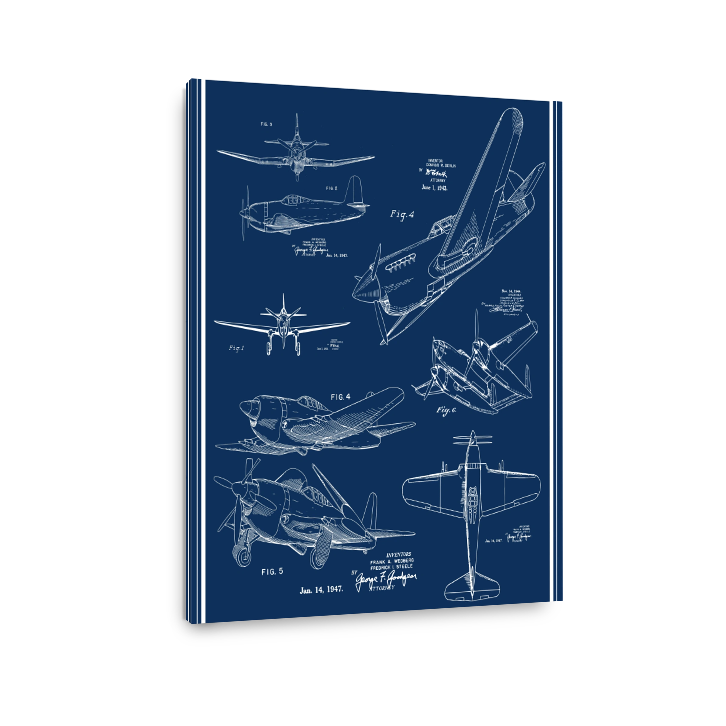 Vintage Aeroplane Blueprint Designs