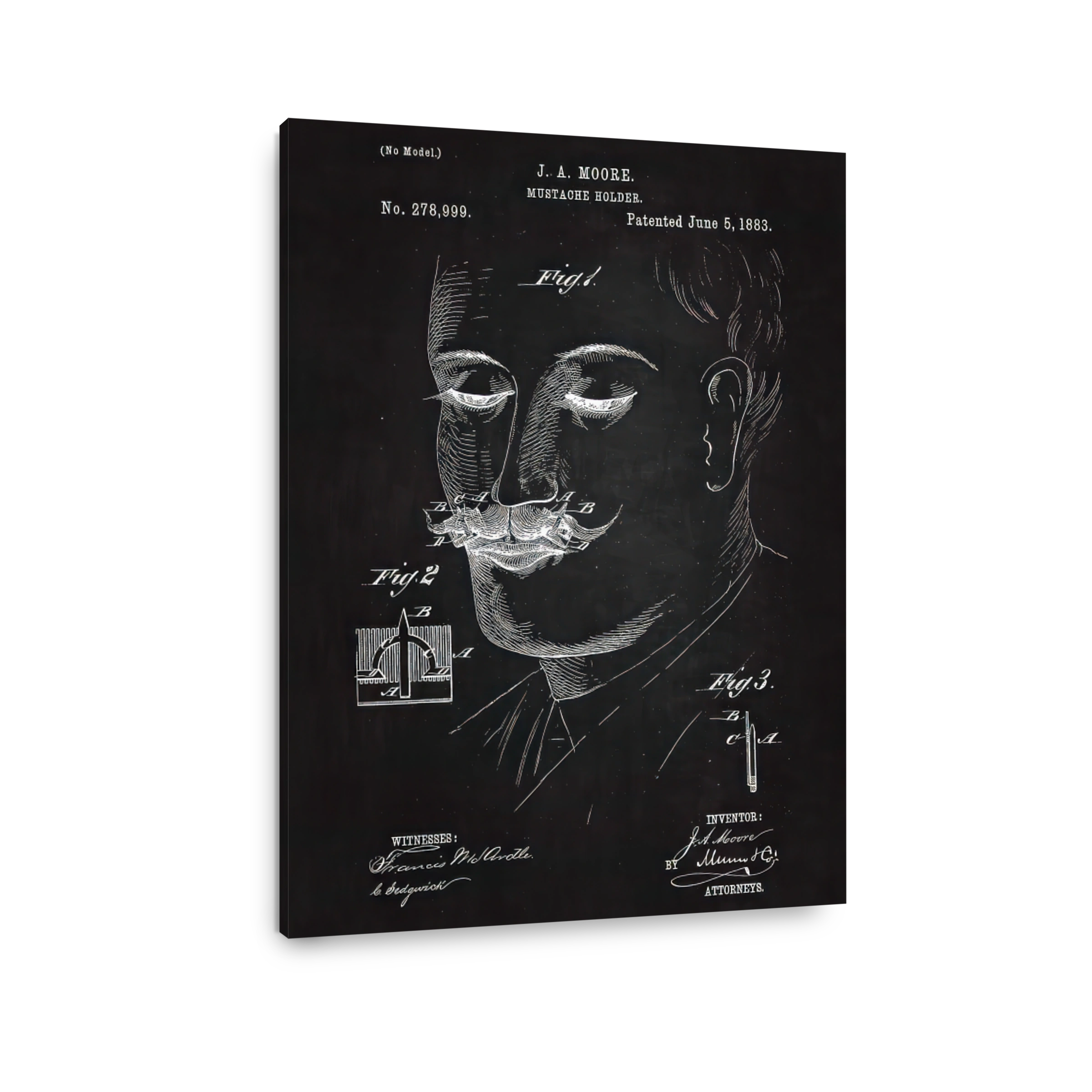J. A. Moore Mustache Holder Patent