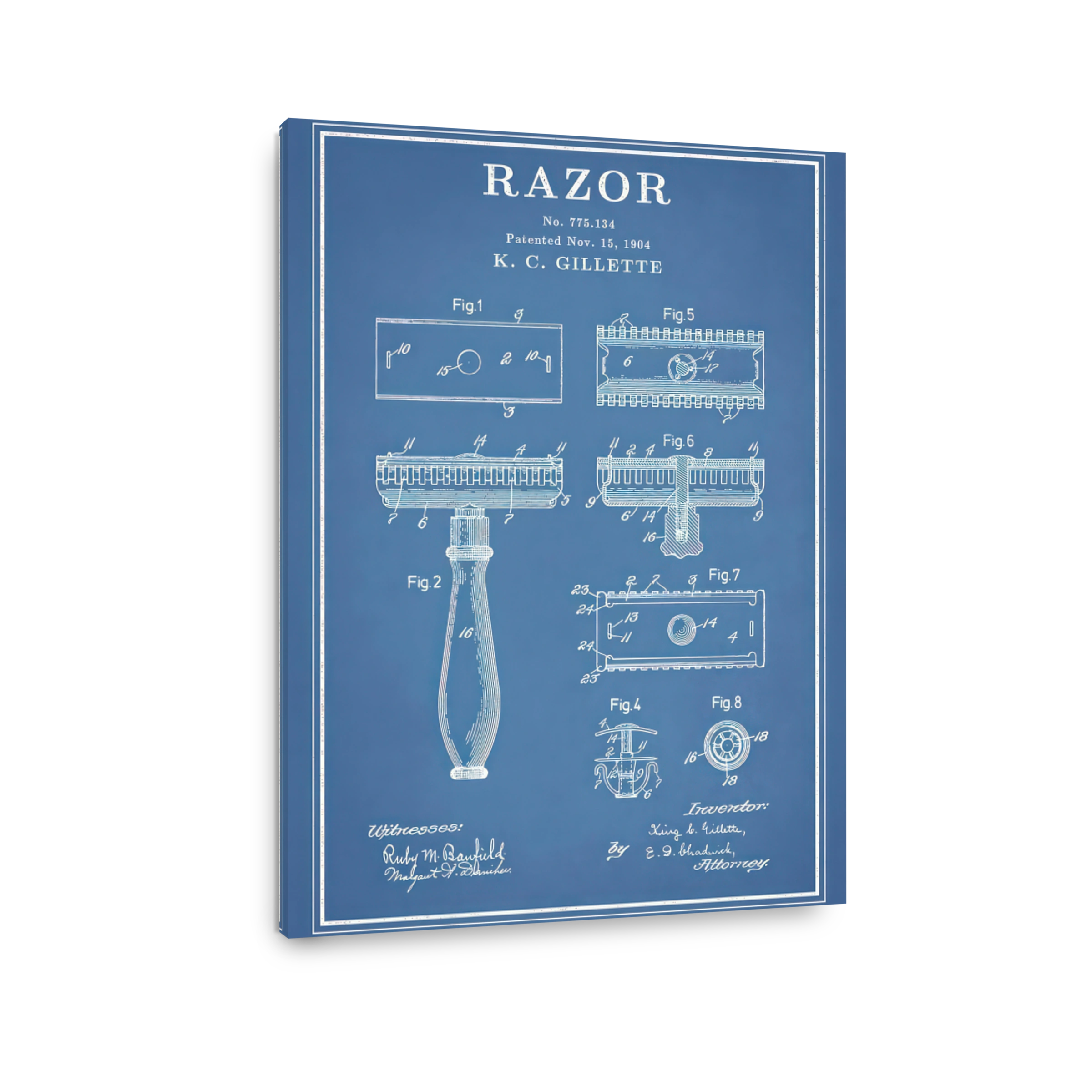 Gillette Razor Patent Blueprint