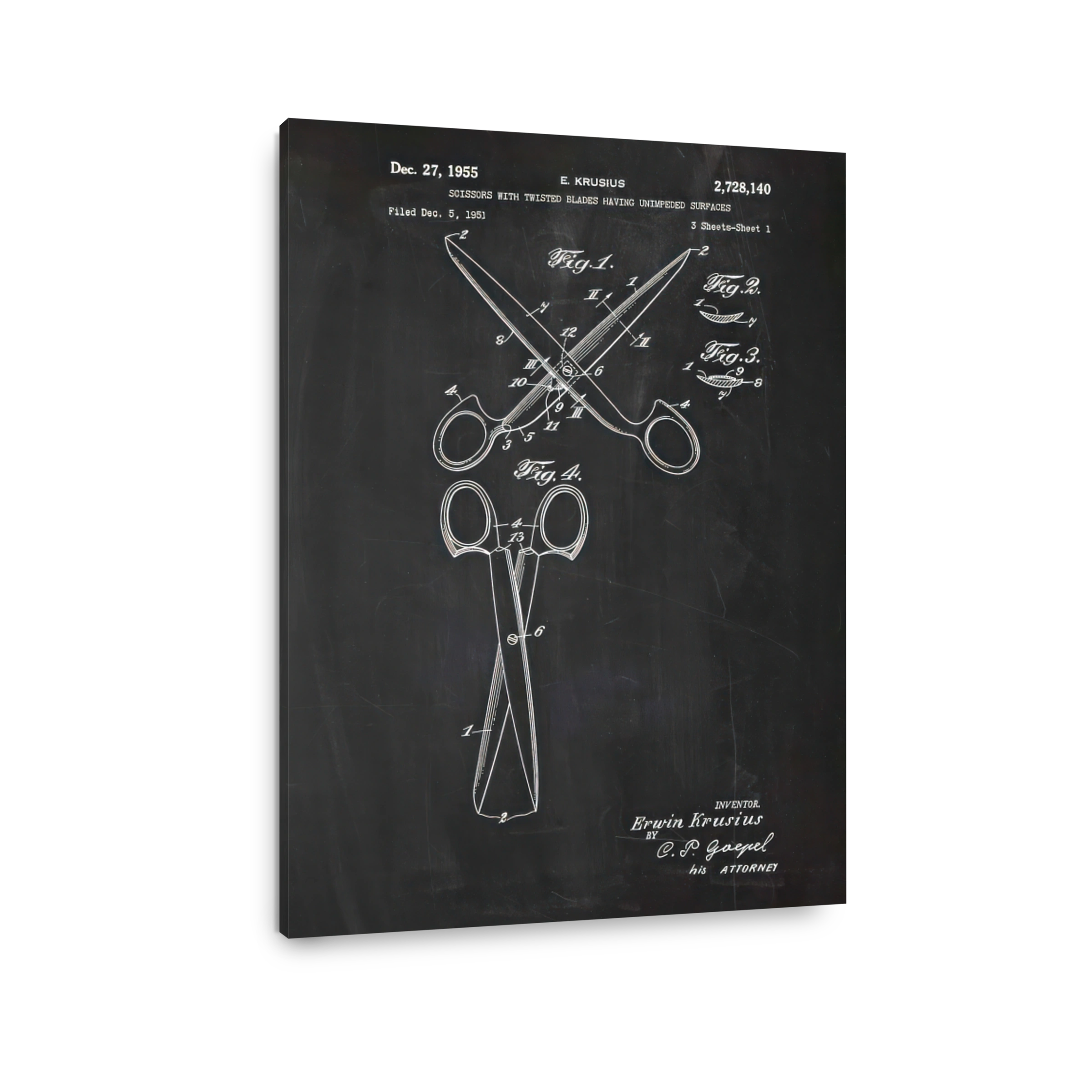 Vintage Scissors Patent Illustration