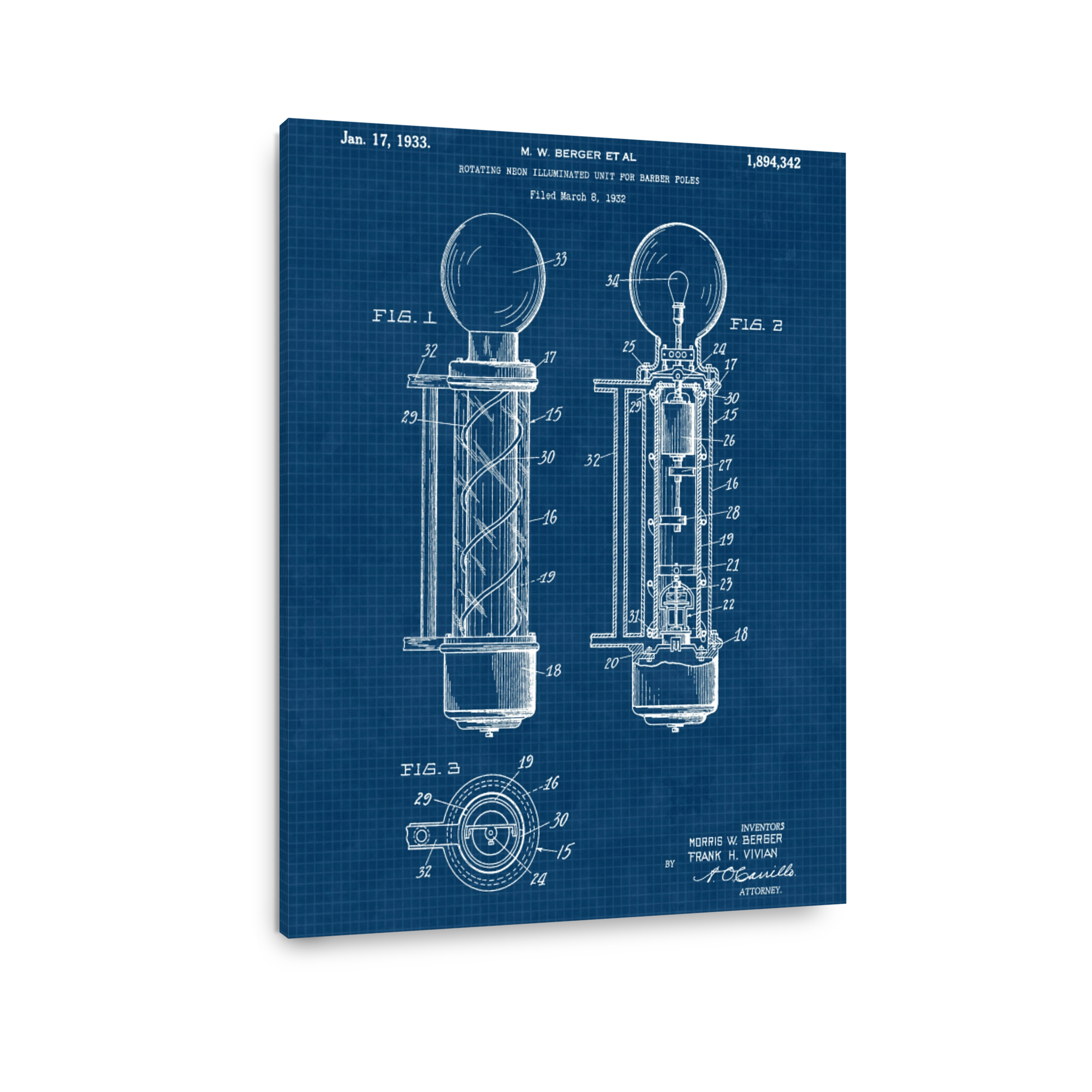 Barber Pole Neon Illuminated Unit Blueprint