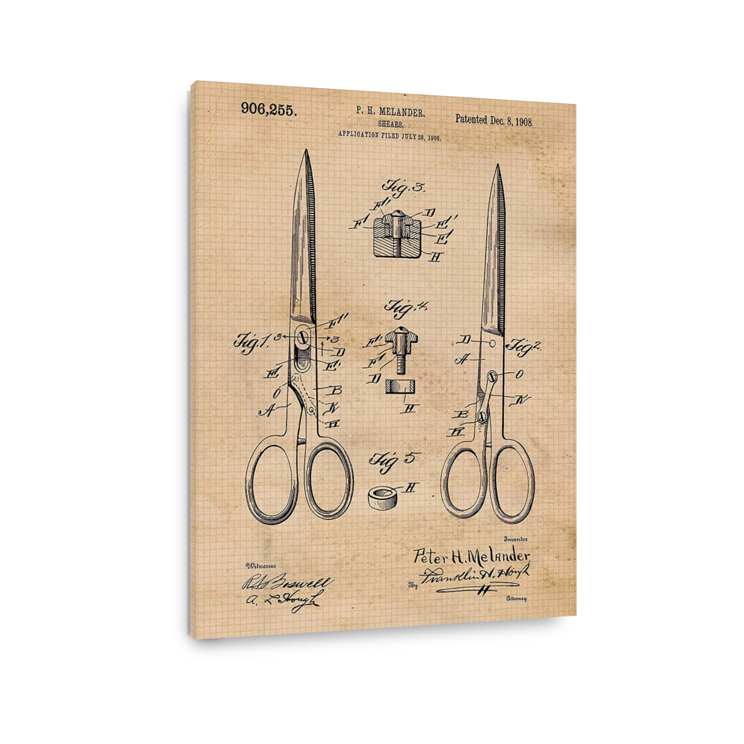 Patent Blueprint of Shears
