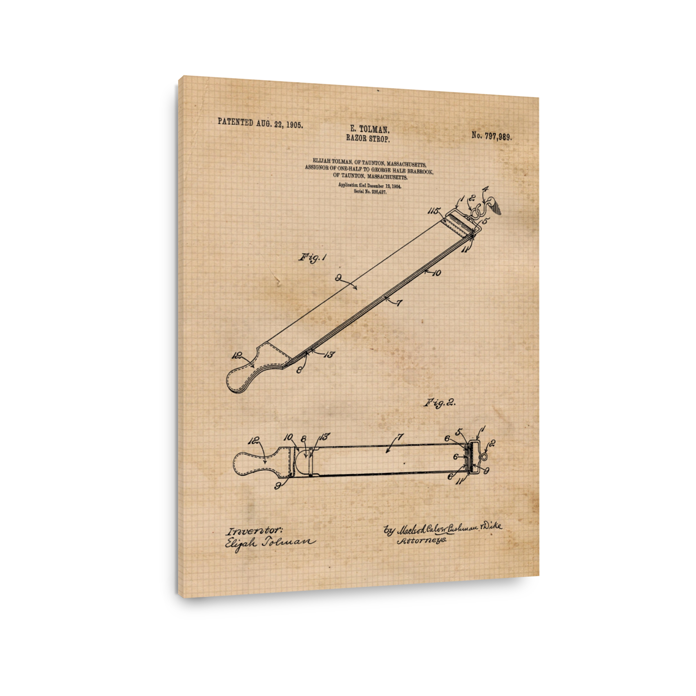 Elijah Tolman's Razor Strop Patent